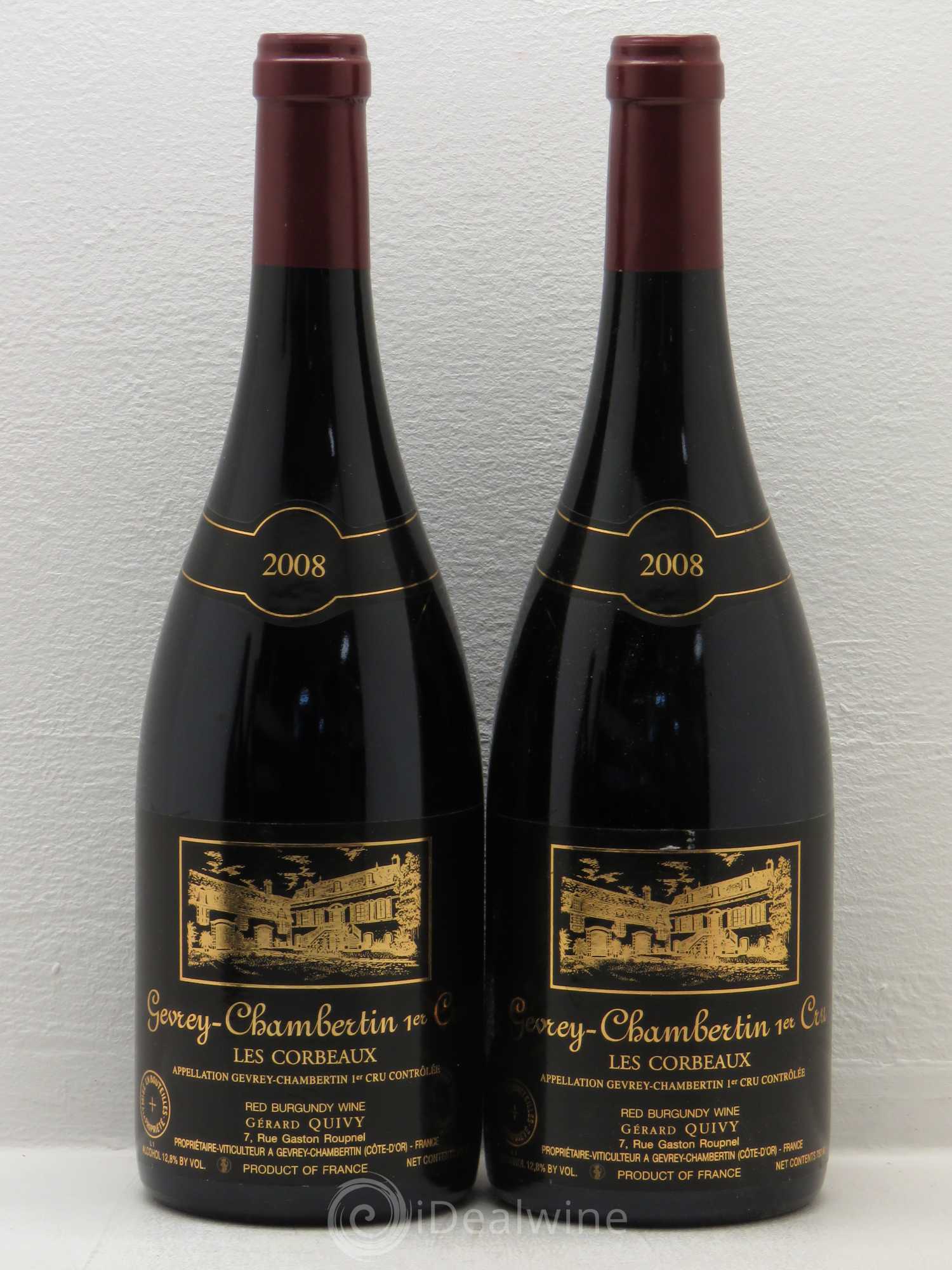 Gevrey-Chambertin 1er Cru Les Corbeaux Gerard Quivy (sans prix de réserve) 2008 - Posten von 4 Flaschen - 2