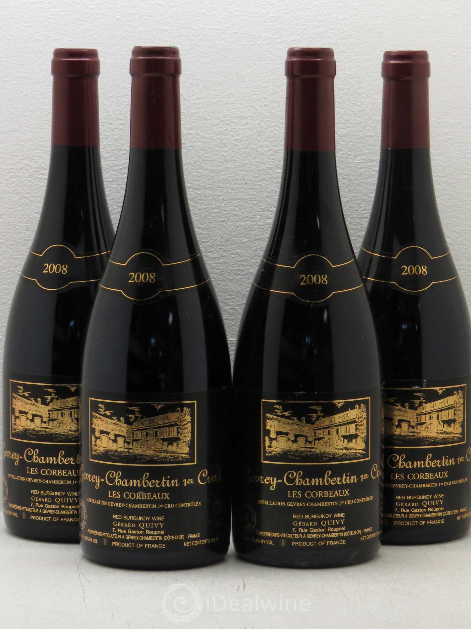 Gevrey-Chambertin 1er Cru Les Corbeaux Gerard Quivy (sans prix de réserve) 2008 - Posten von 4 Flaschen - 0