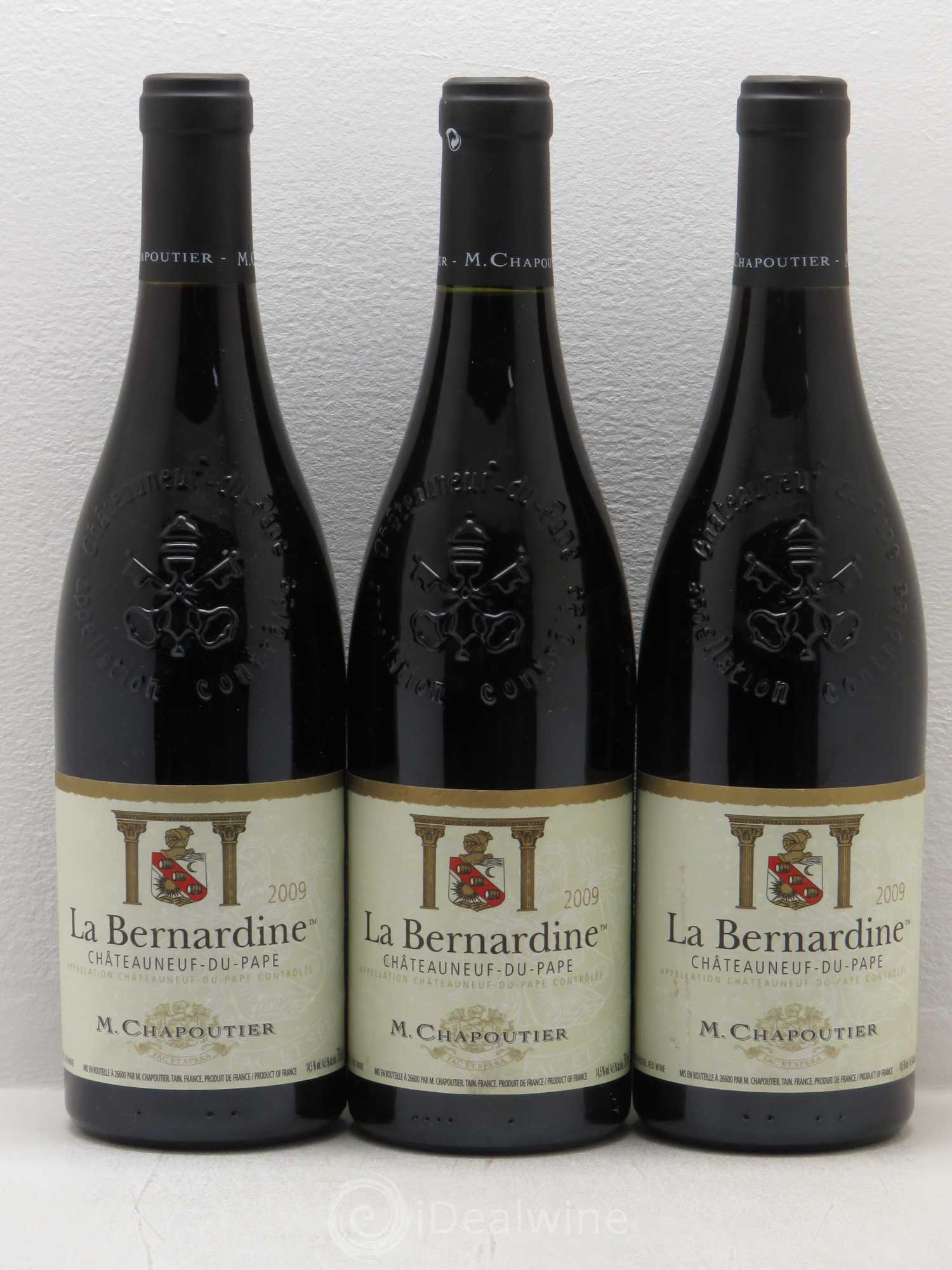 Châteauneuf-du-Pape La Bernardine Chapoutier 2009 - Lot de 3 bouteilles - 0