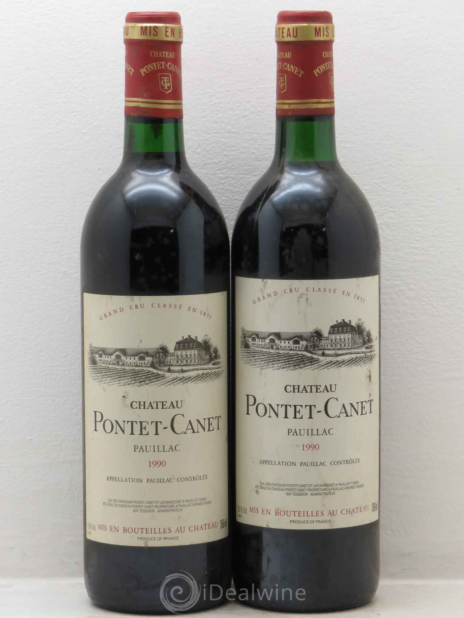 Château Pontet Canet 5ème Grand Cru Classé 1990 - Lot de 2 bouteilles - 0