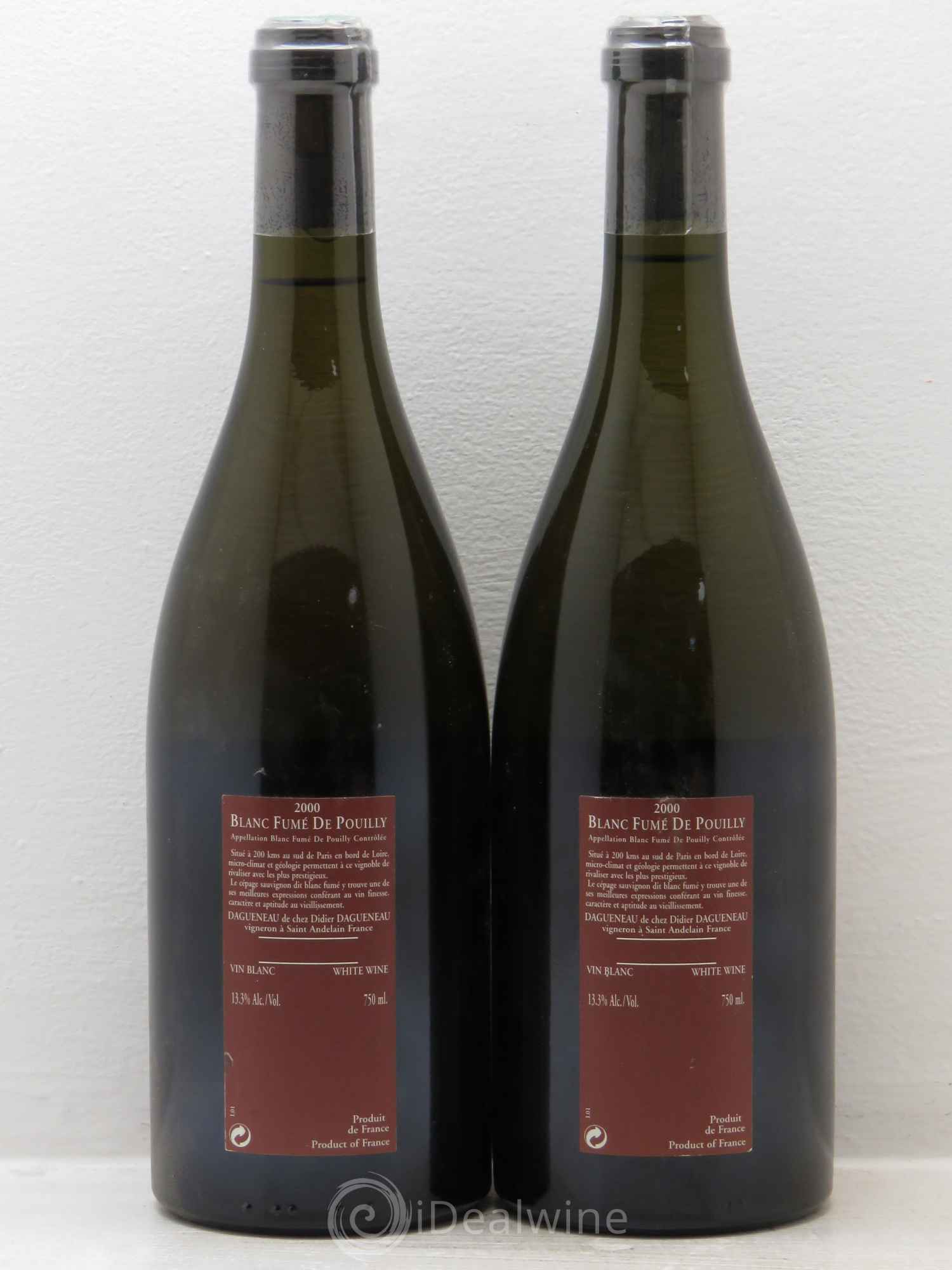 Vin de France (anciennement Pouilly-Fumé) Pur Sang Dagueneau (Domaine Didier - Louis-Benjamin) 2000 - Lot de 2 bouteilles - 1