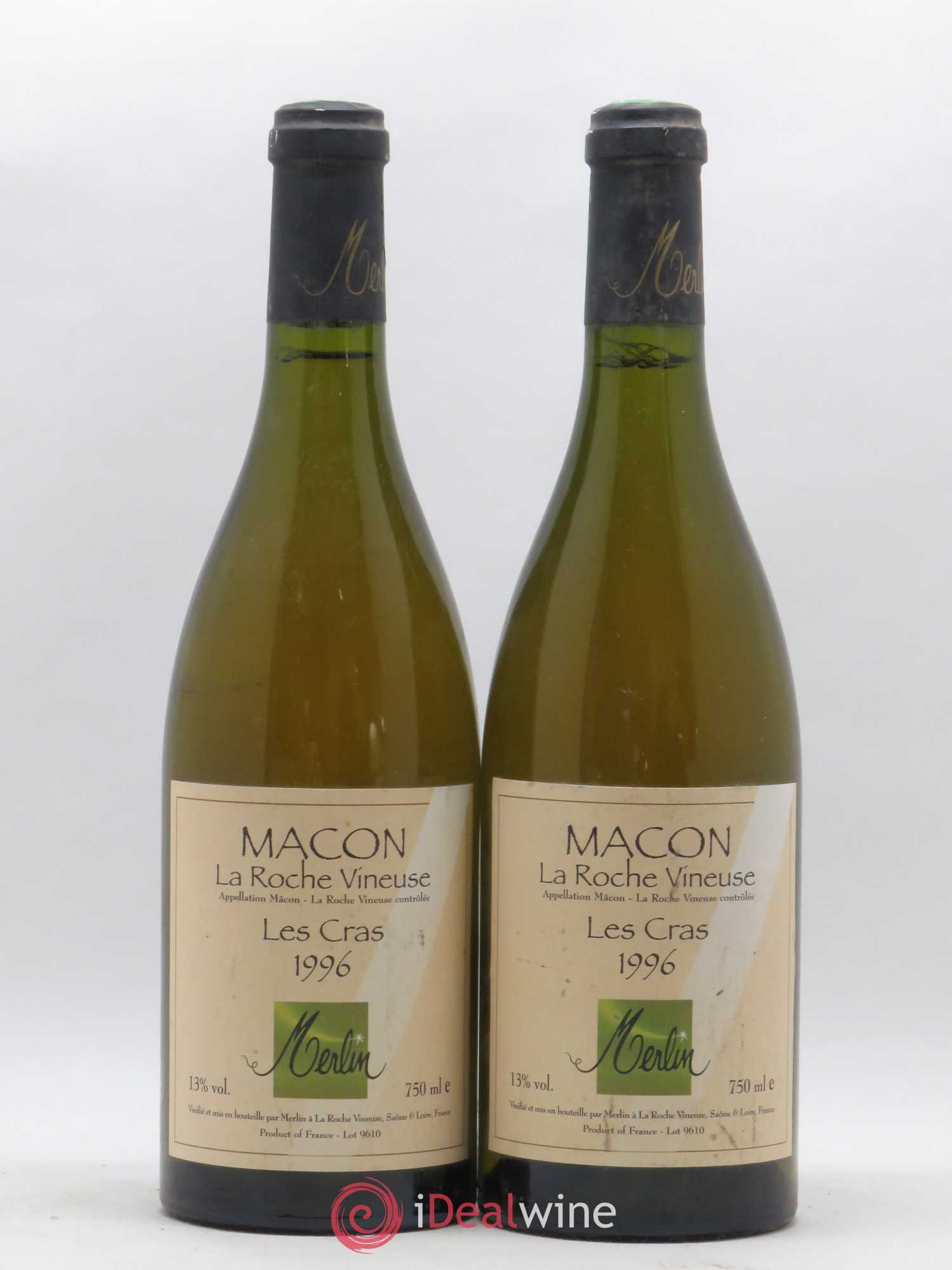 Mâcon Roche Vineuse Les Cras Domaine Merlin 1996 - Posten von 2 Flaschen - 0