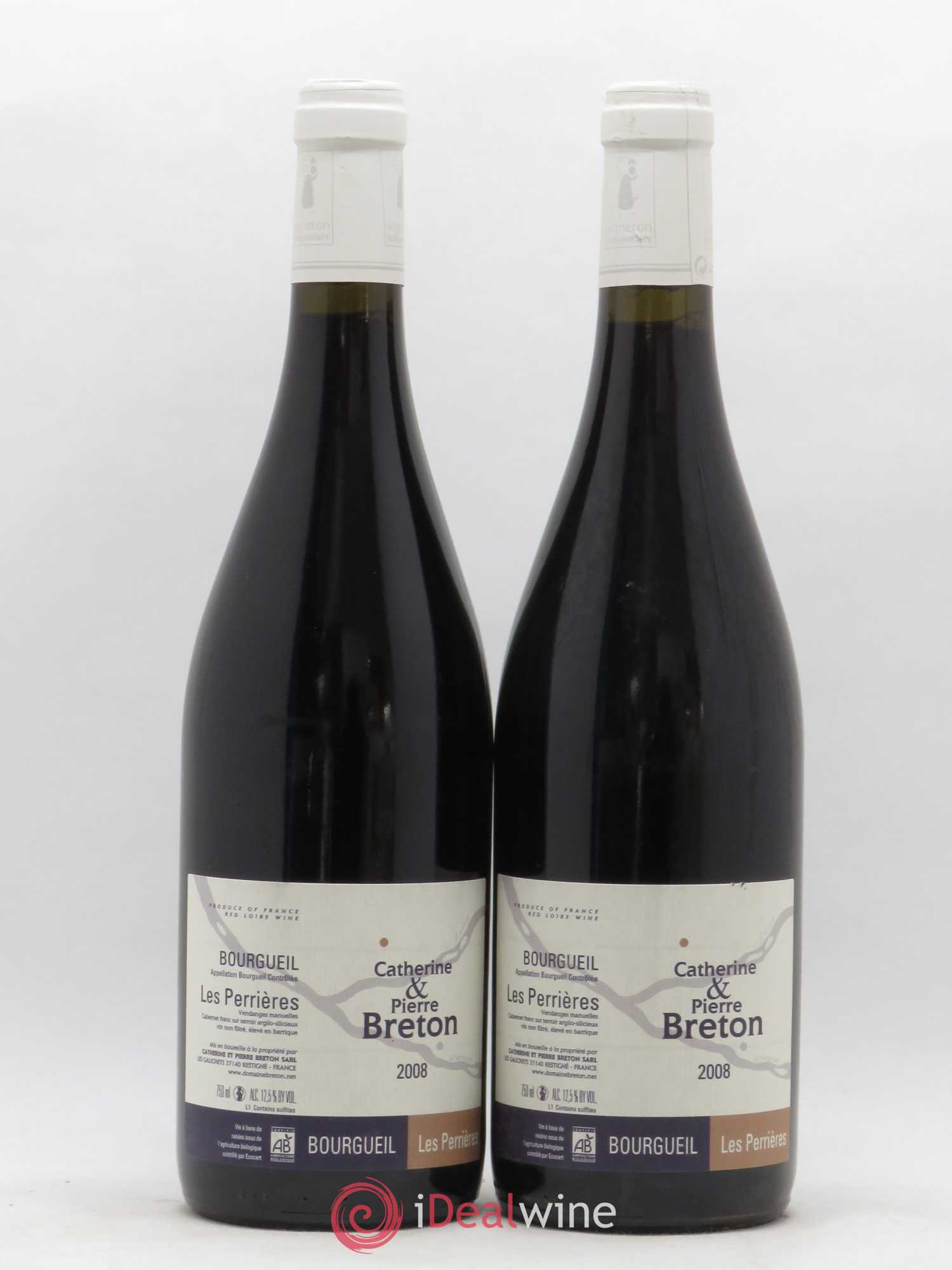 Bourgueil Les Perrières Catherine et Pierre Breton 2008 - Lot de 2 bouteilles - 0