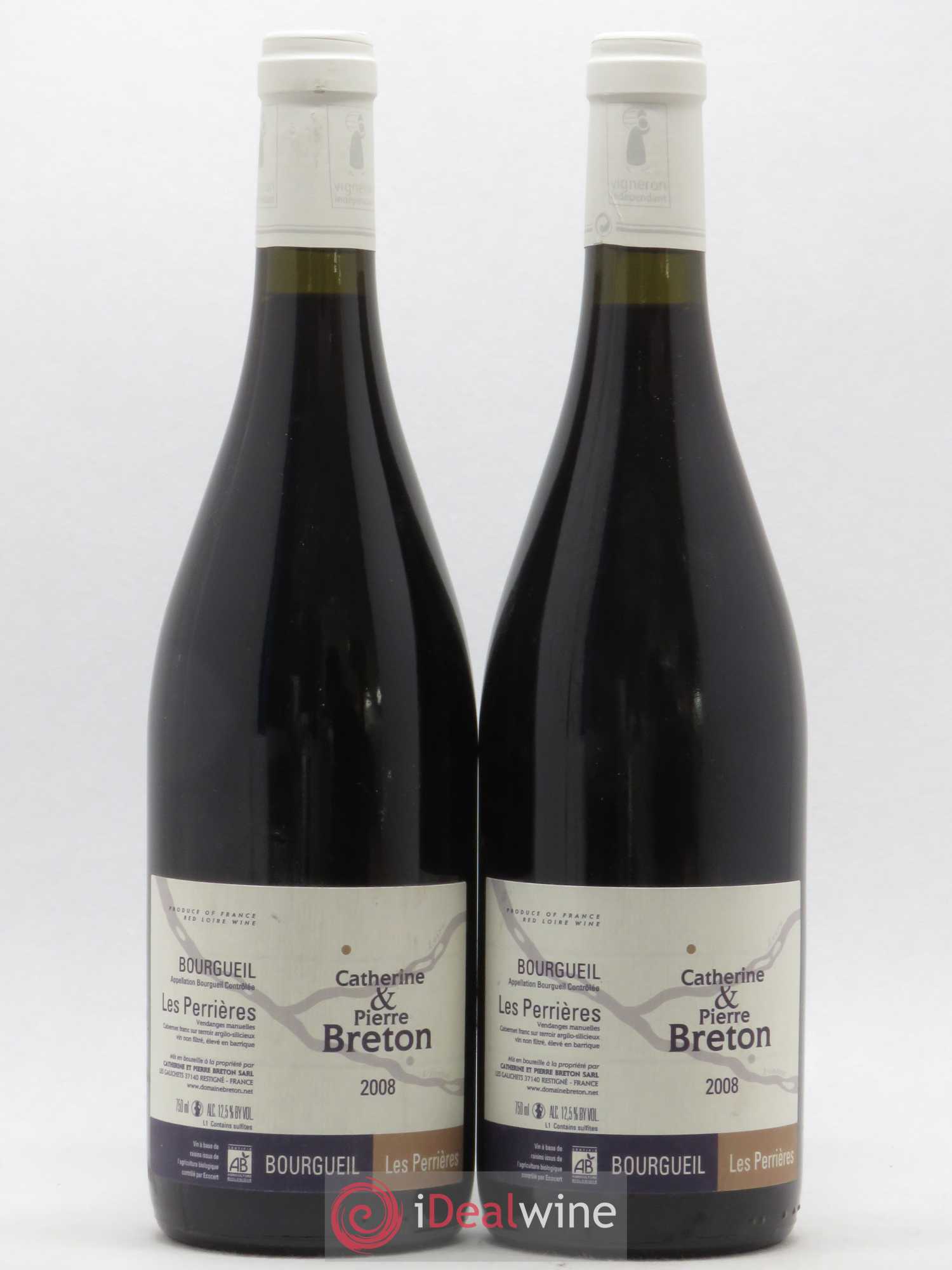 Bourgueil Les Perrières Catherine et Pierre Breton 2008 - Lot de 2 bouteilles - 0
