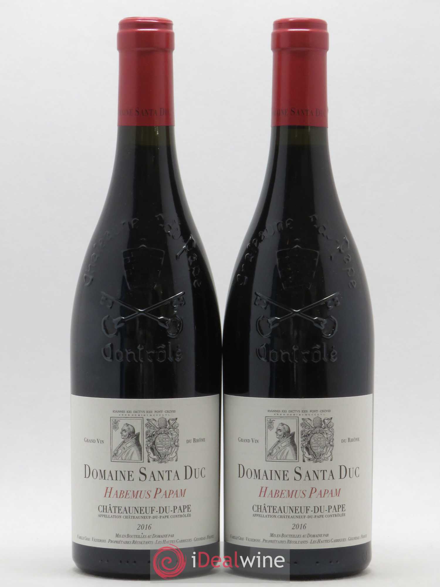 Châteauneuf-du-Pape Santa Duc (Domaine) Habemus Papam Famille Gras 2016 - Lot de 2 bouteilles - 0