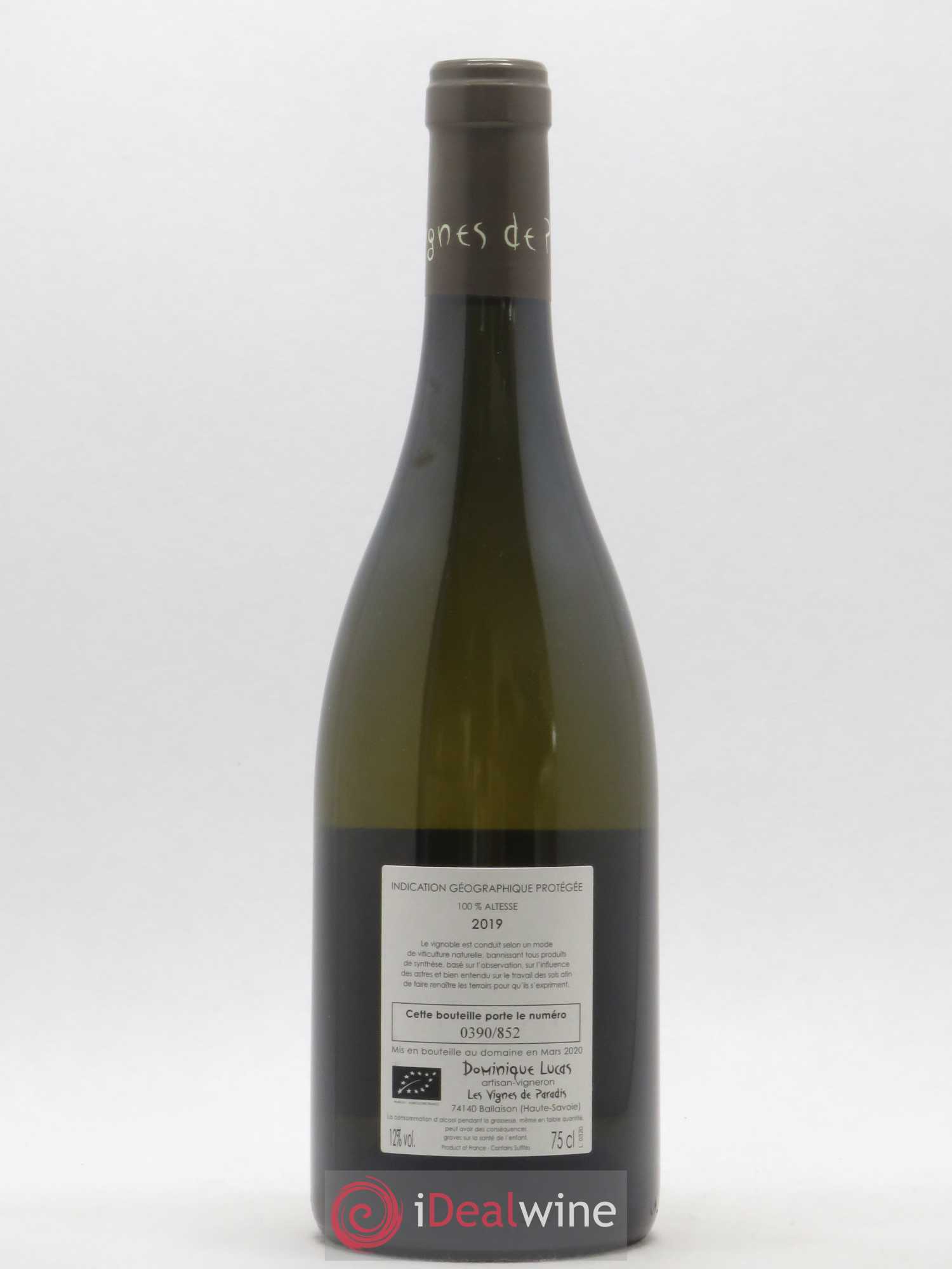 Vin des Allobroges Les Vignes de Paradis Son Altesse 2019 - Posten von 1 Flasche - 1