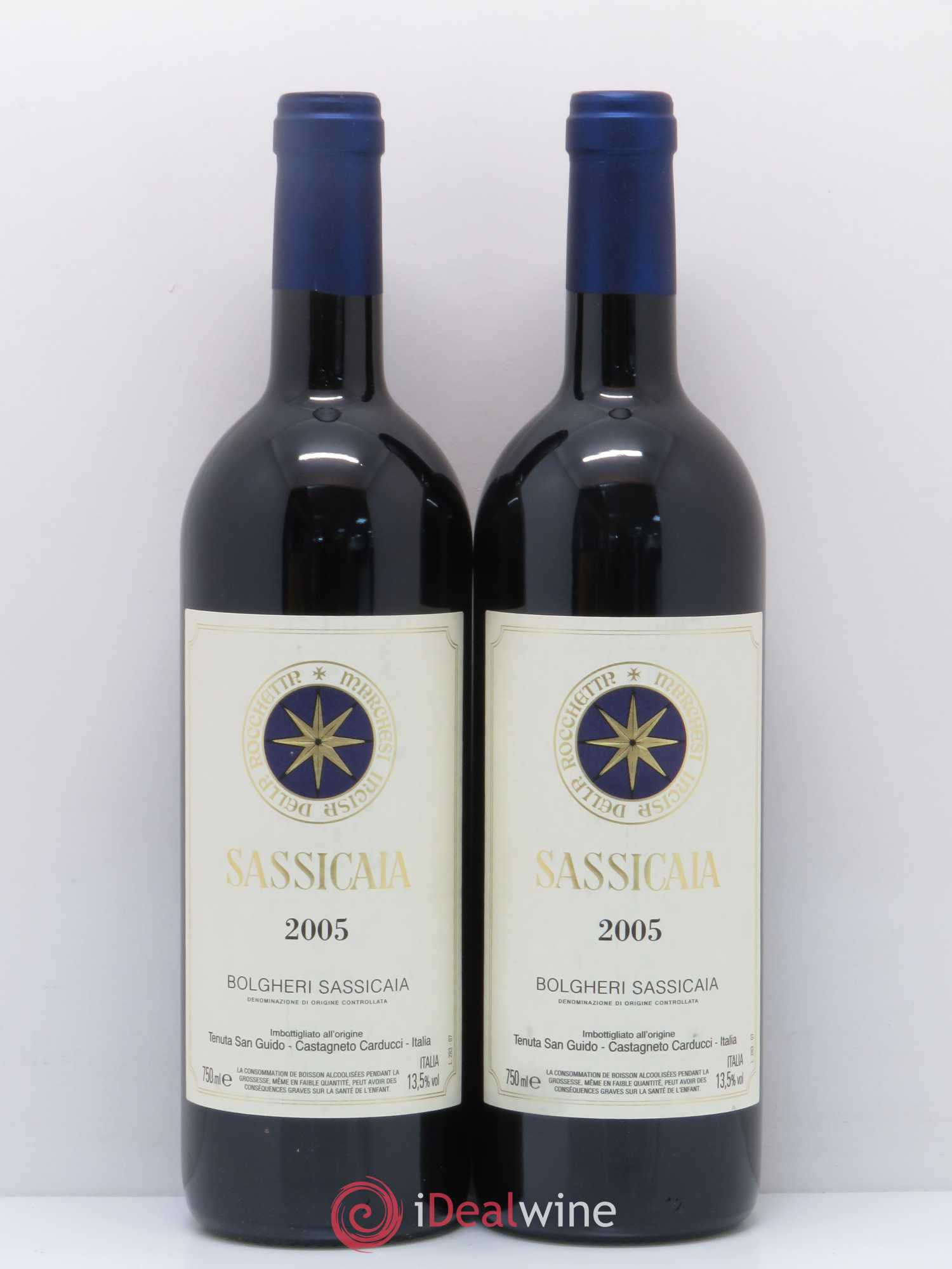 Bolgheri DOC Sassicaia Tenuta San Guido 2005 - Lot de 2 bouteilles - 0