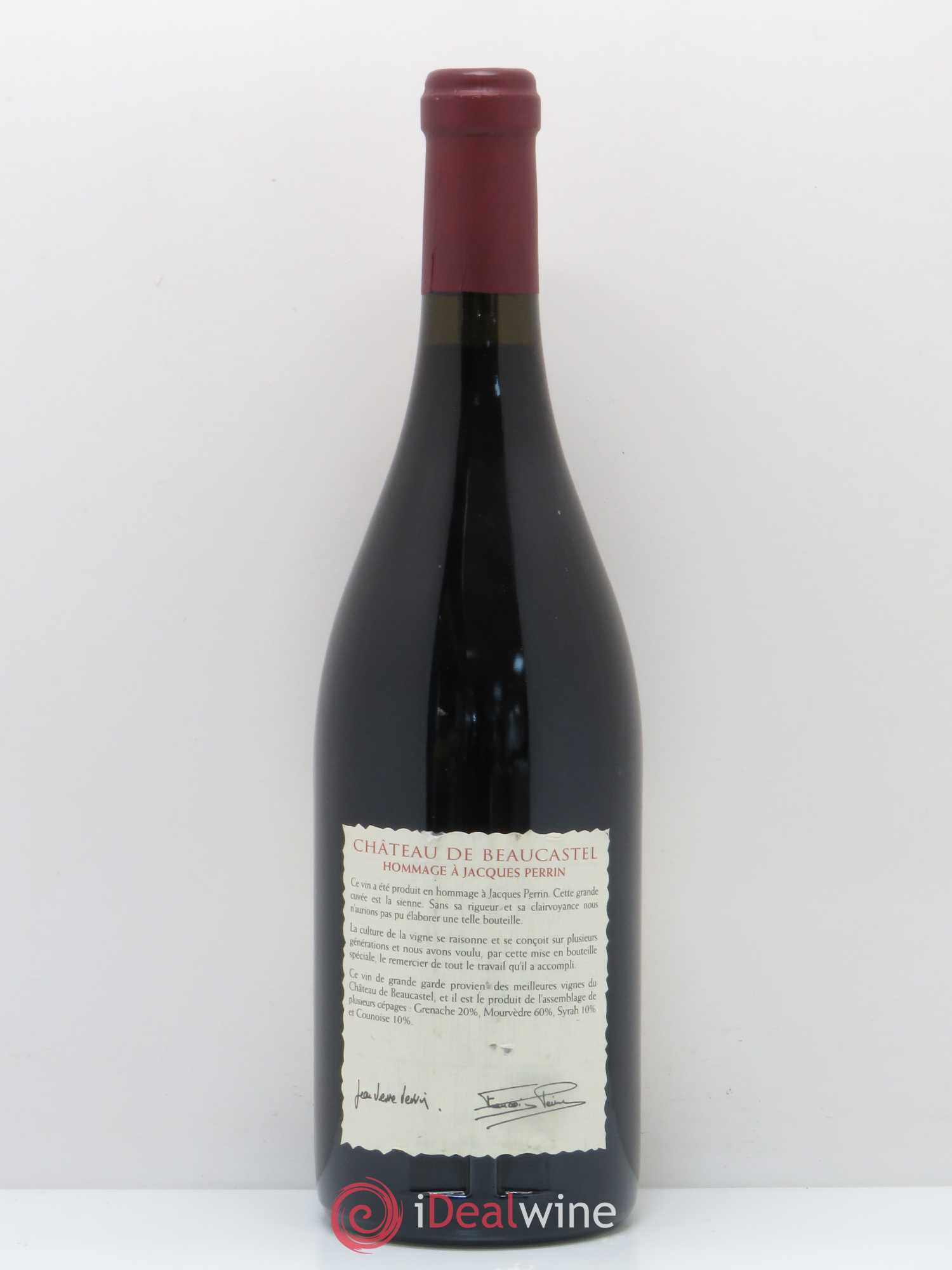 Châteauneuf-du-Pape Château de Beaucastel Hommage à Jacques Perrin Famille Perrin 1999 - Lot de 1 bouteille - 1