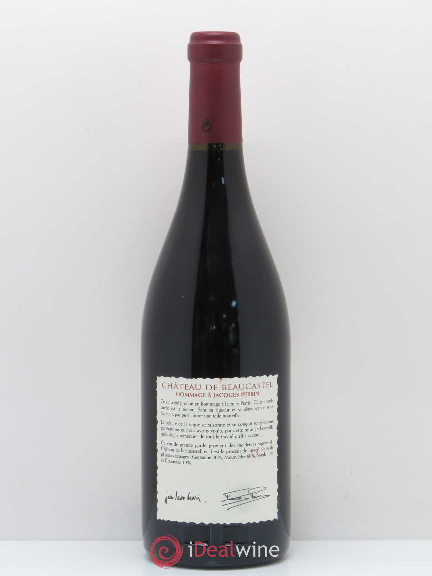 Châteauneuf-du-Pape Château de Beaucastel Hommage à Jacques Perrin Famille Perrin 2000 - Lot de 1 bouteille - 1