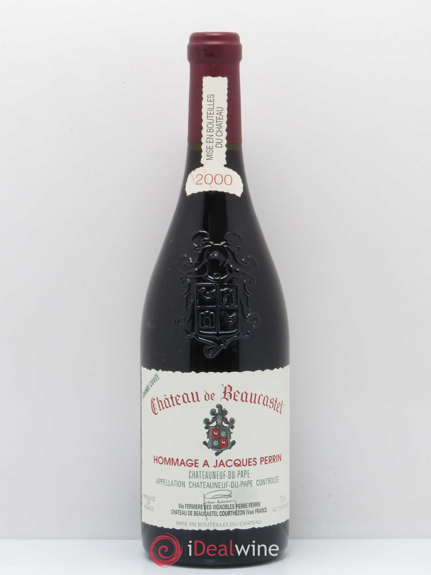 Châteauneuf-du-Pape Château de Beaucastel Hommage à Jacques Perrin Famille Perrin 2000 - Lot de 1 bouteille - 0