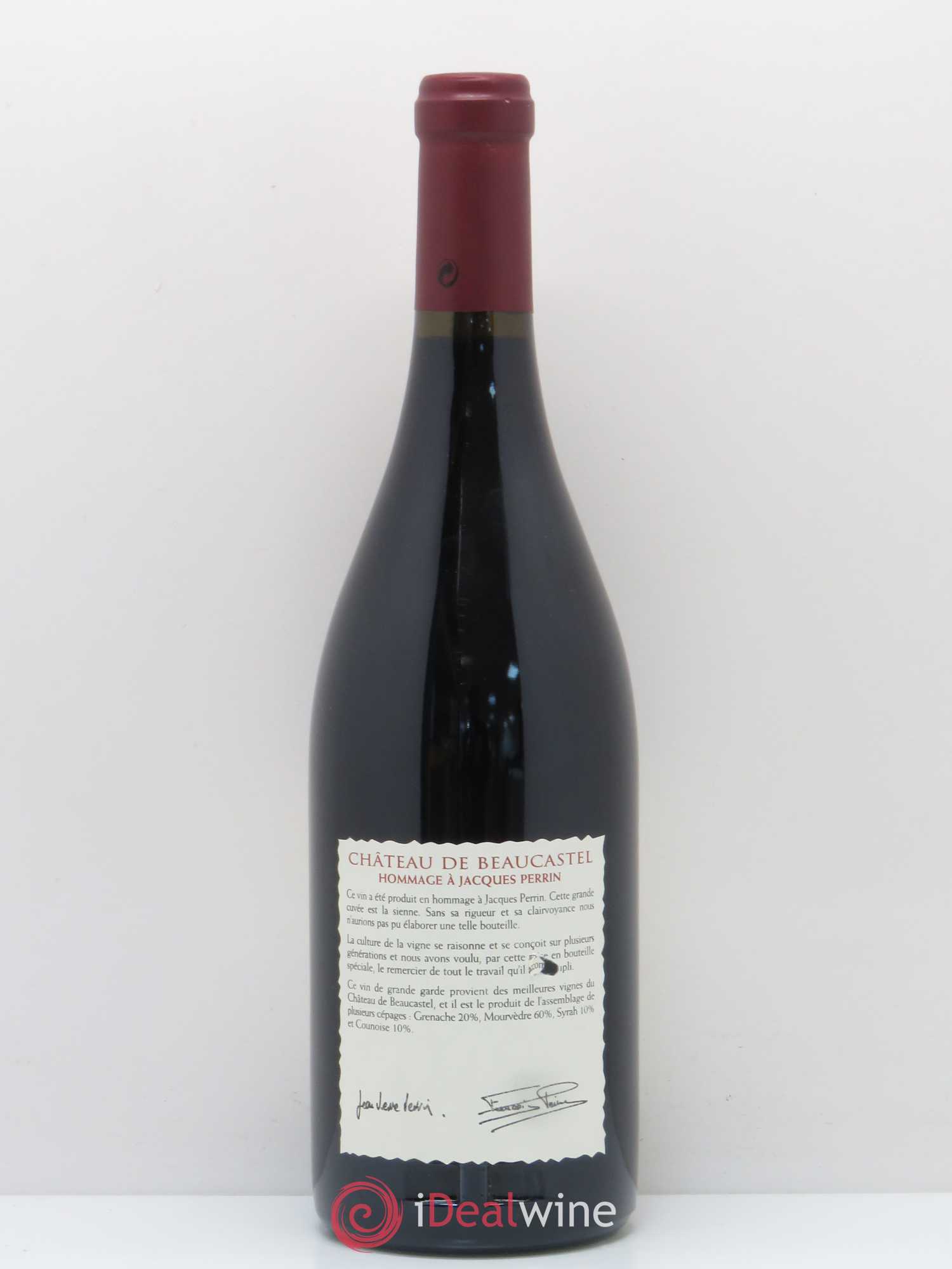 Châteauneuf-du-Pape Château de Beaucastel Hommage à Jacques Perrin Famille Perrin 2001 - Lot de 1 bouteille - 1