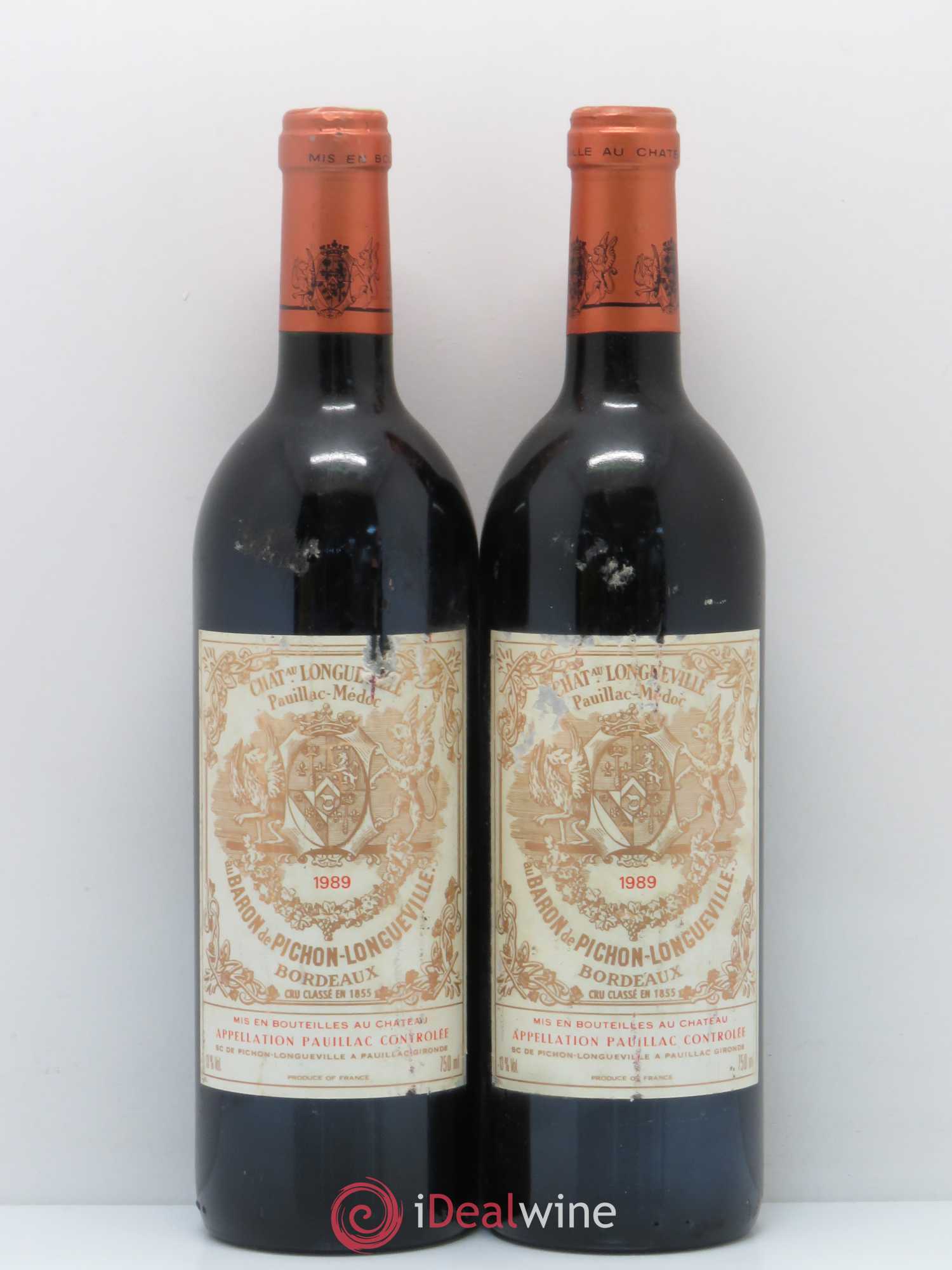 Pichon Longueville Baron 2ème Grand Cru Classé 1989 - Lot de 2 bouteilles - 0