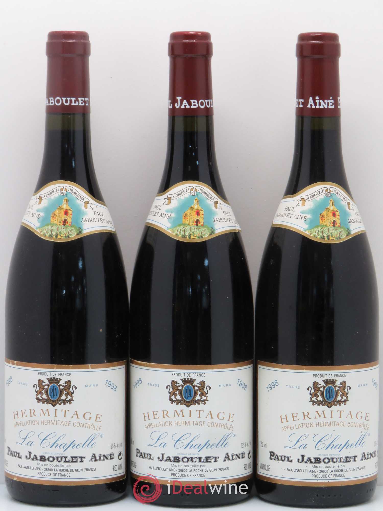 Hermitage La Chapelle Paul Jaboulet Ainé 1998 - Lot de 3 bouteilles - 0