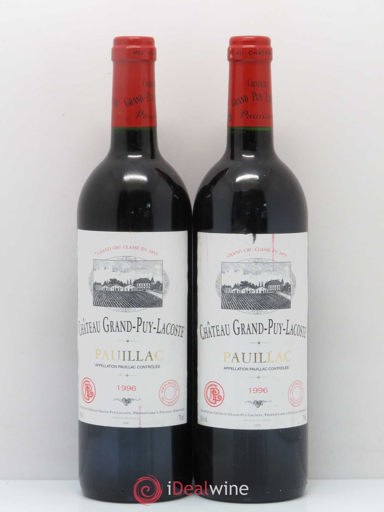 Château Grand Puy Lacoste 5ème Grand Cru Classé 1996 - Lot de 2 bouteilles - 0