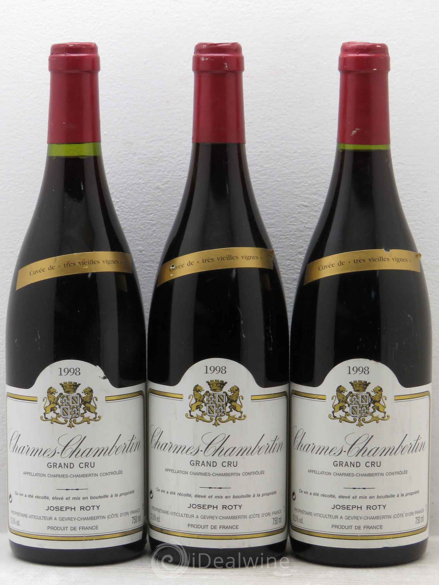 Charmes-Chambertin Grand Cru Très vieilles vignes Joseph Roty (Domaine) 1998 - Lot de 3 bouteilles - 0