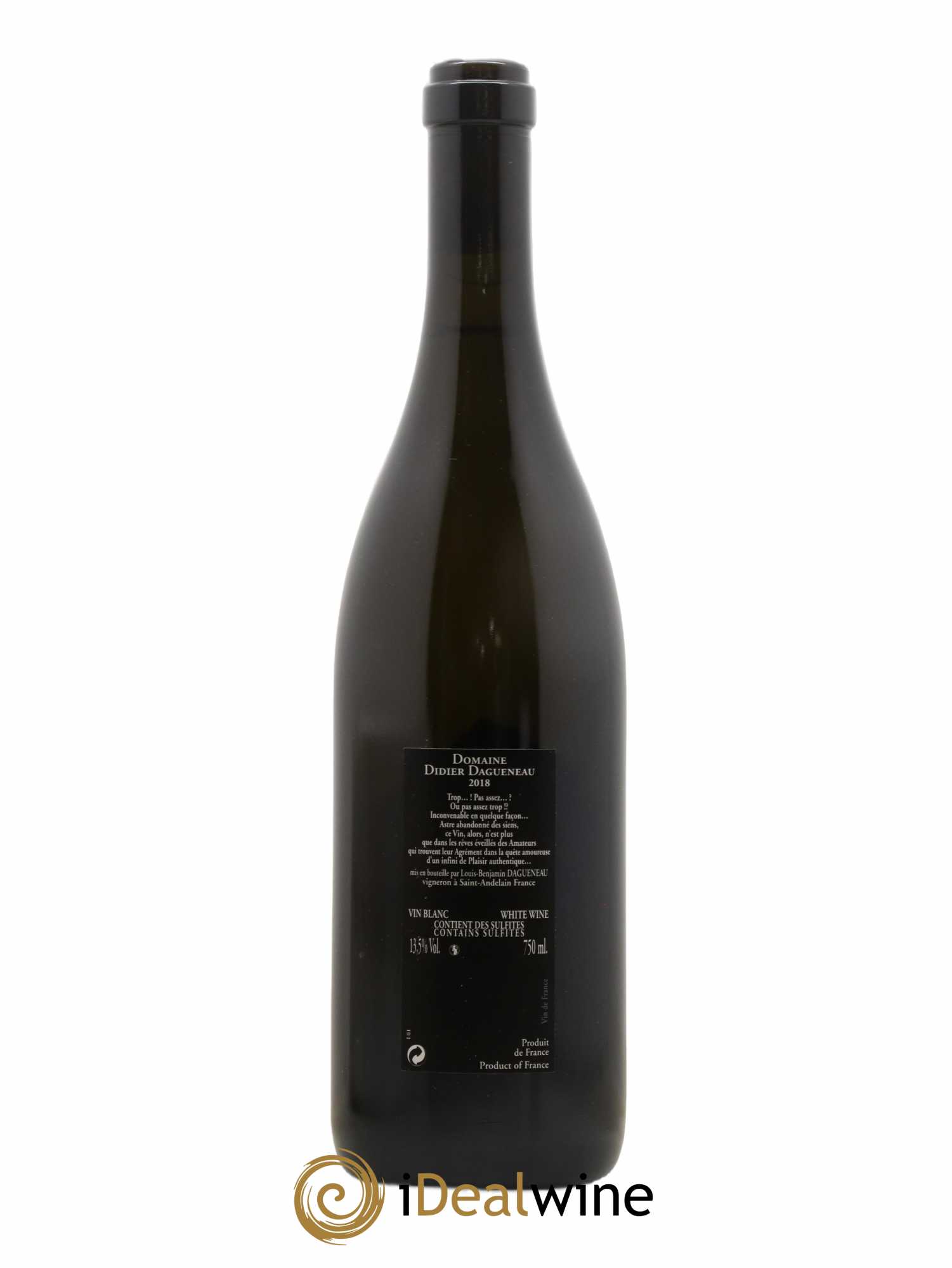 Vin de France (anciennement Pouilly-Fumé) Silex Dagueneau (Domaine Didier - Louis-Benjamin) 2018 - Lot de 1 bouteille - 1
