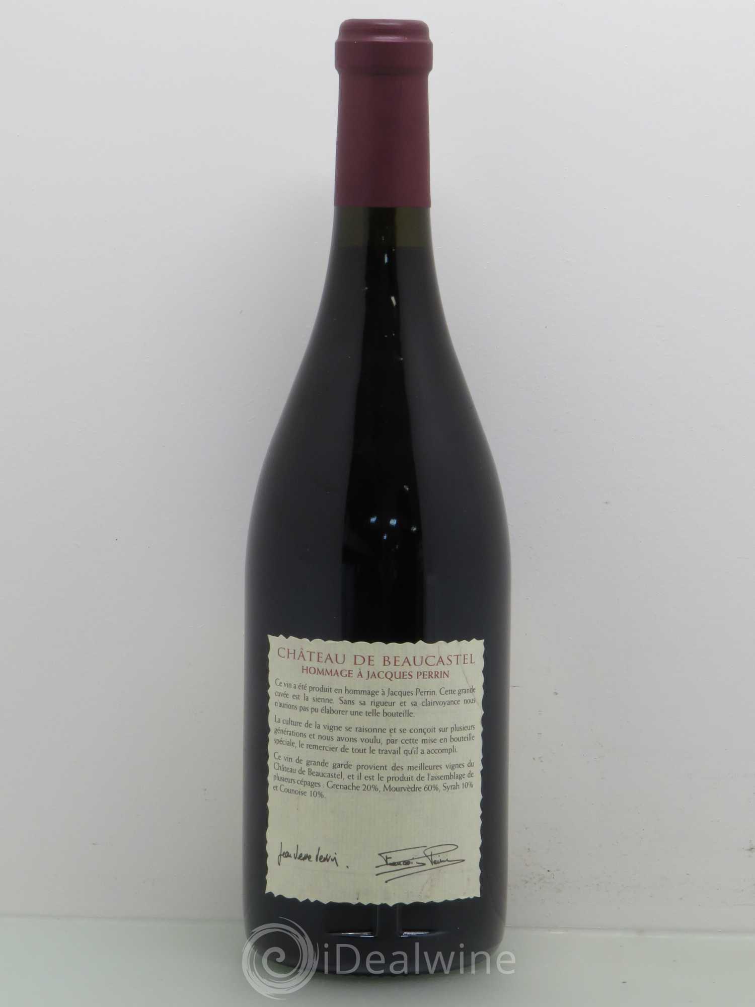 Châteauneuf-du-Pape Château de Beaucastel Hommage à Jacques Perrin Famille Perrin 1999 - Lot de 1 bouteille - 1