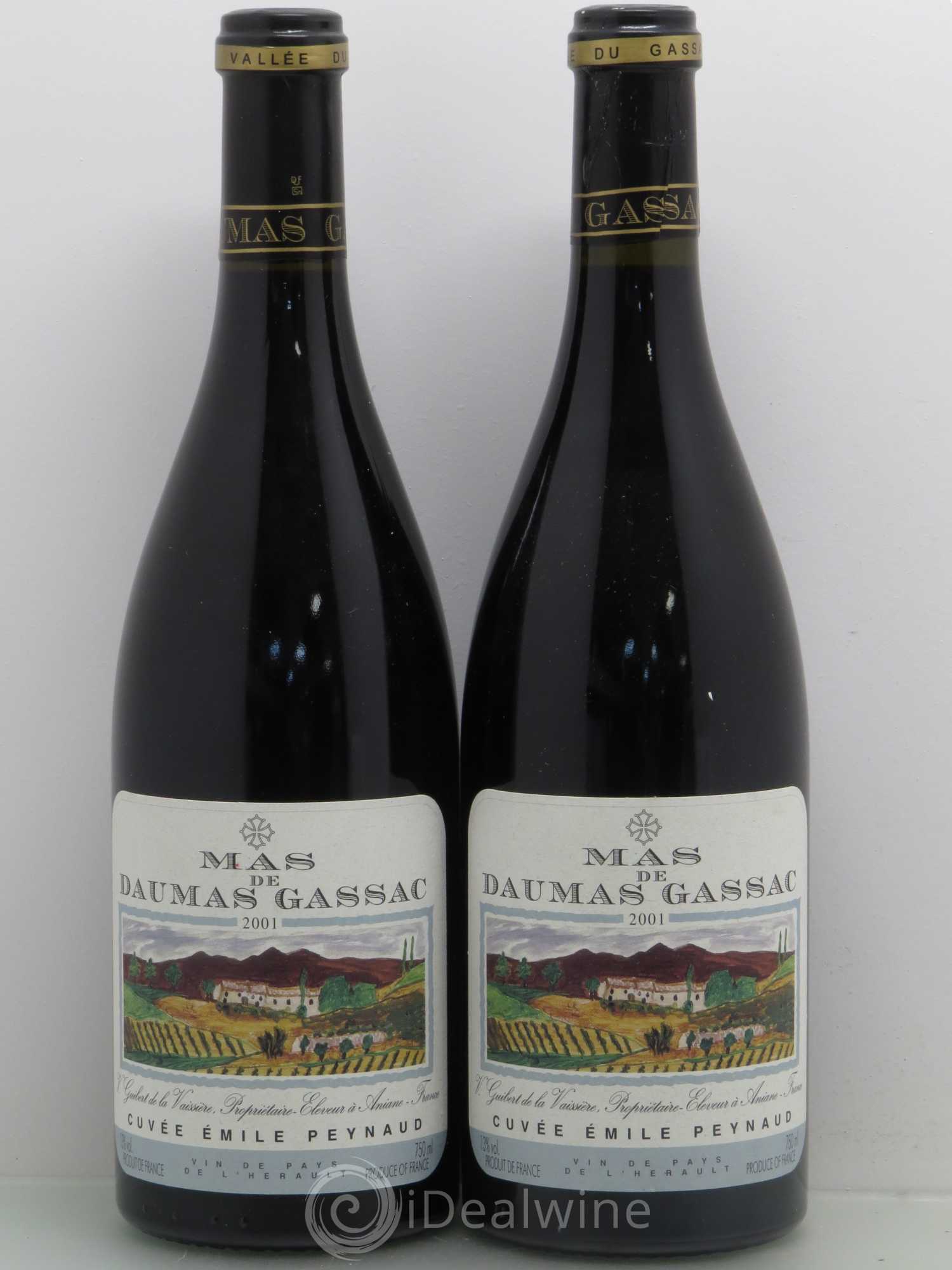 Pays d'Hérault Mas de Daumas Gassac Cuvée Emile Peynaud Famille Guibert de La Vaissière 2001 - Lot de 2 bouteilles - 0