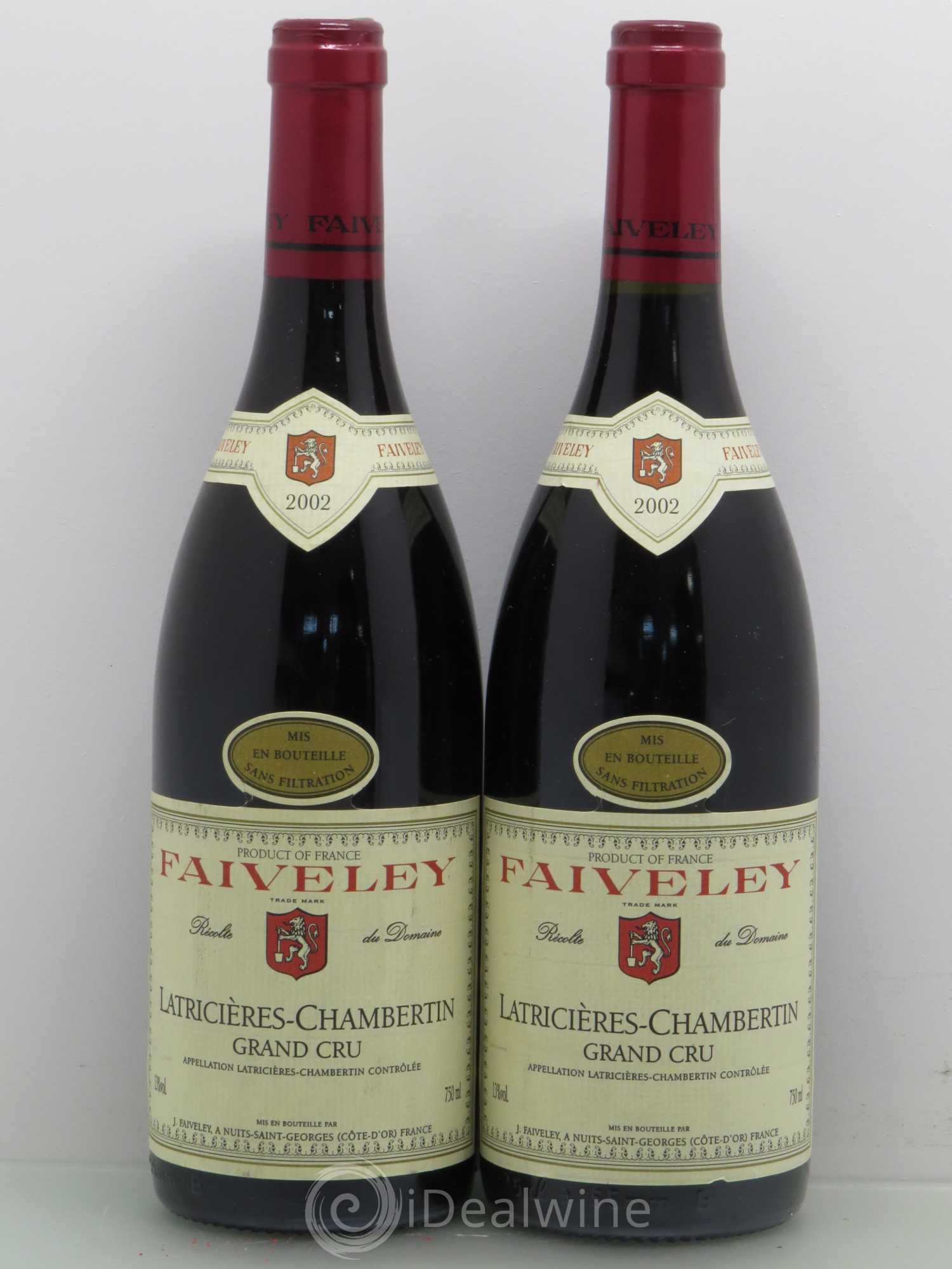 Latricières-Chambertin Grand Cru Faiveley 2002 - Lot de 2 bouteilles - 0