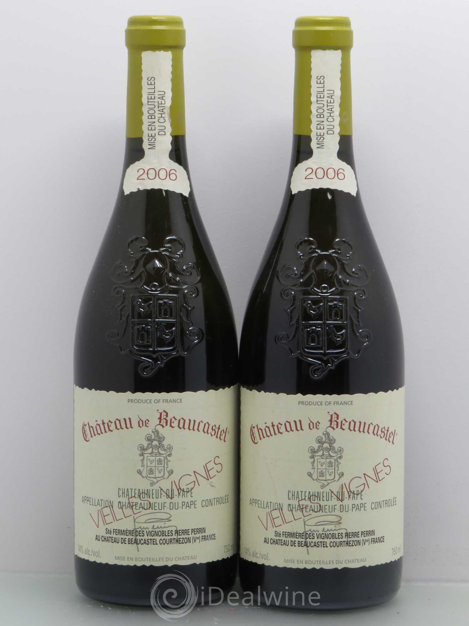 Châteauneuf-du-Pape Château de Beaucastel Vieilles vignes Roussanne Famille Perrin 2006 - Lot de 2 bouteilles - 0