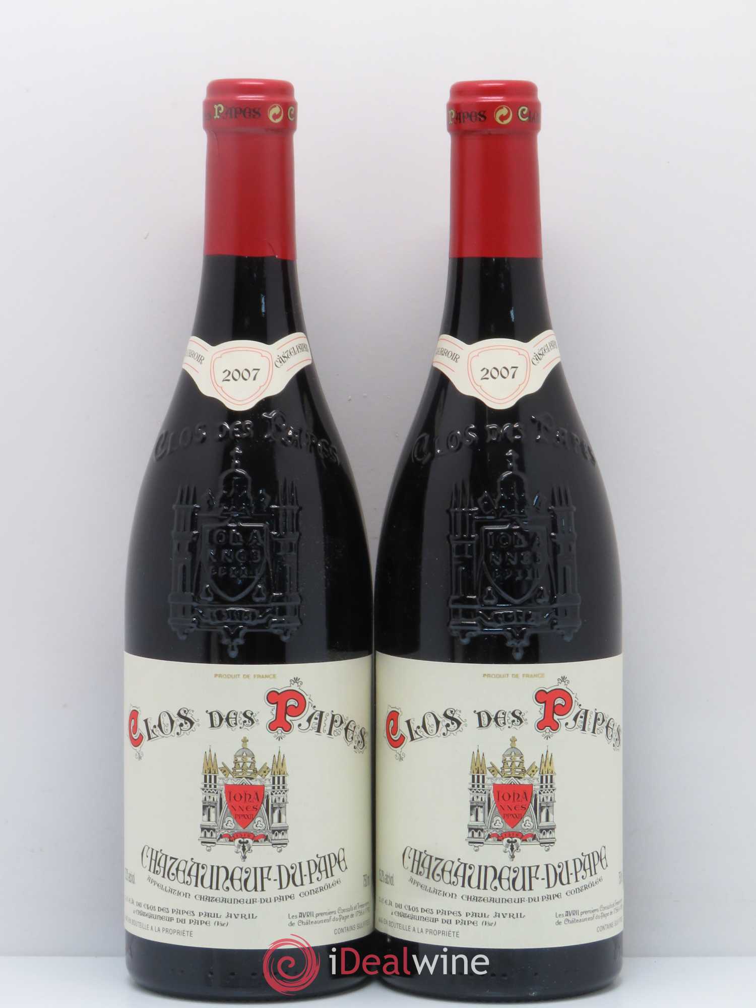 Châteauneuf-du-Pape Clos des Papes - Paul Avril 2007 - Lot de 2 bouteilles - 0