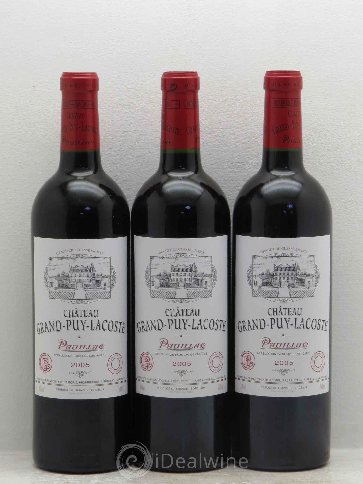 Château Grand Puy Lacoste 5ème Grand Cru Classé 2005 - Lot de 3 bouteilles - 0