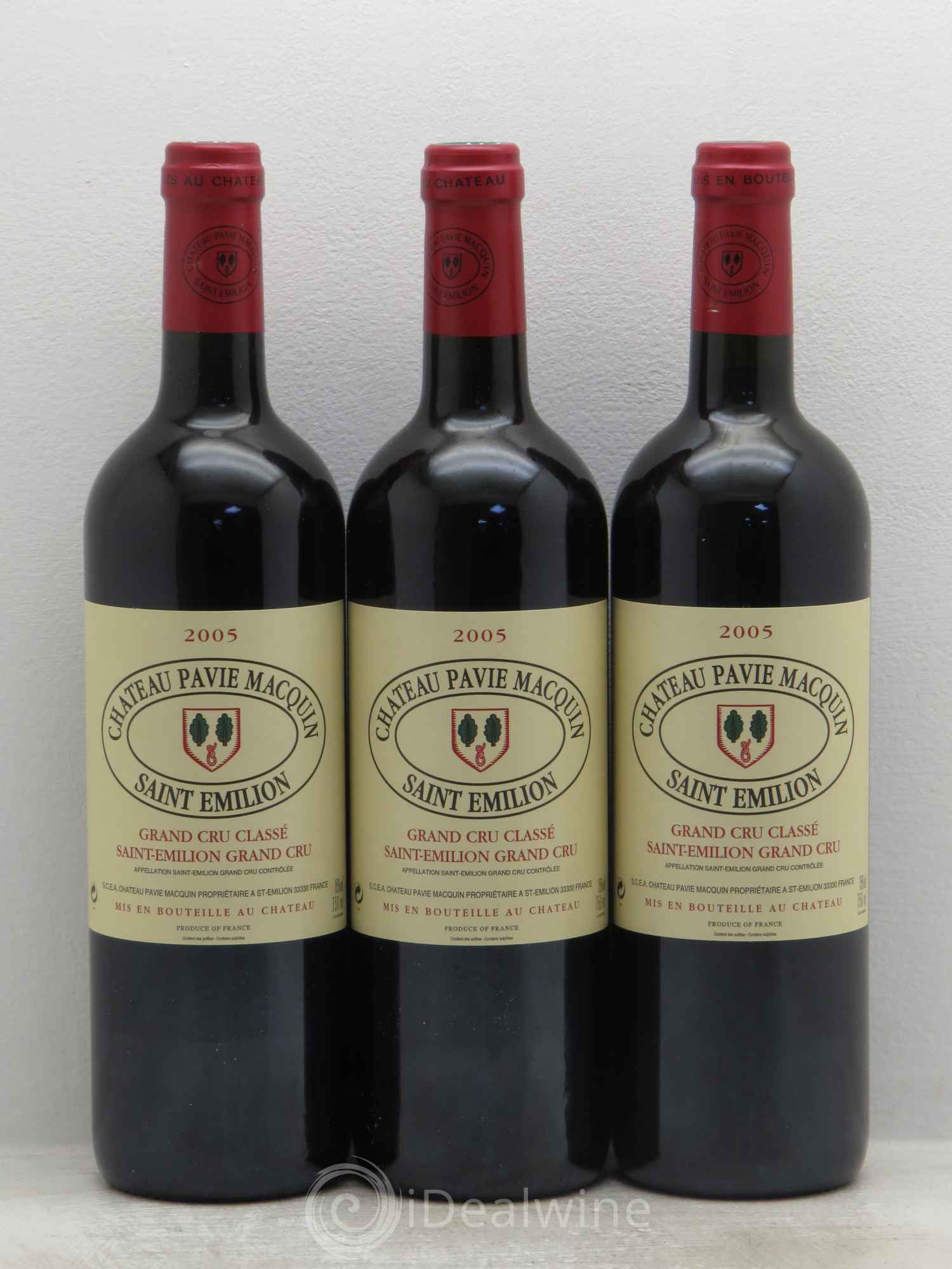 Château Pavie Macquin 1er Grand Cru Classé B 2005 - Lot de 3 bouteilles - 0