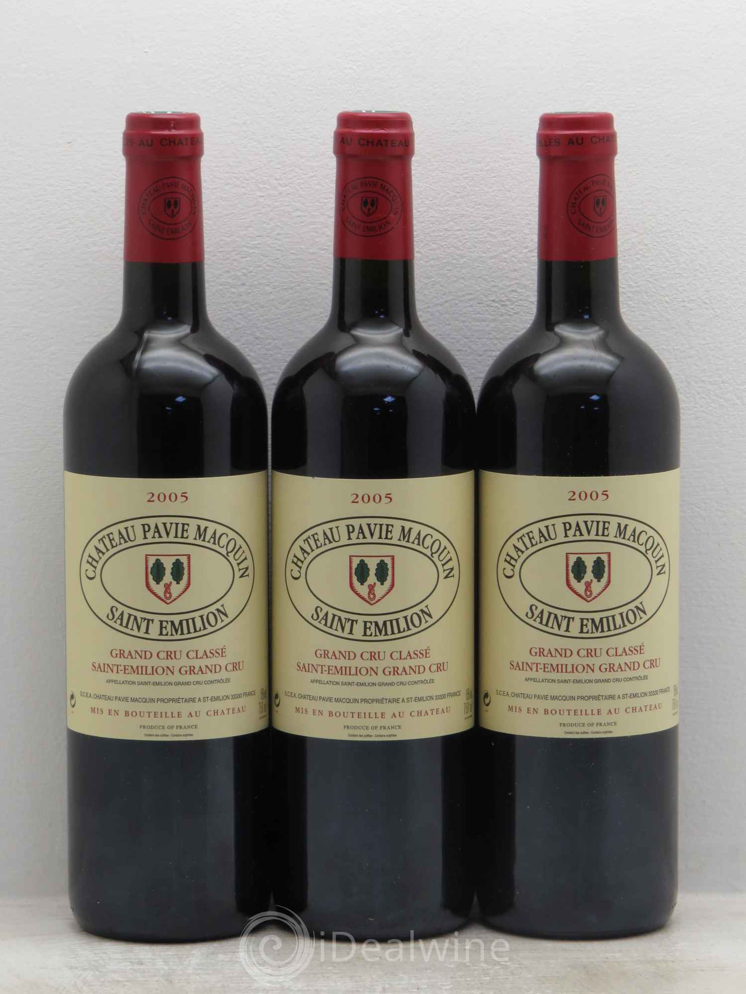 Château Pavie Macquin 1er Grand Cru Classé B 2005 - Lot de 3 bouteilles - 0