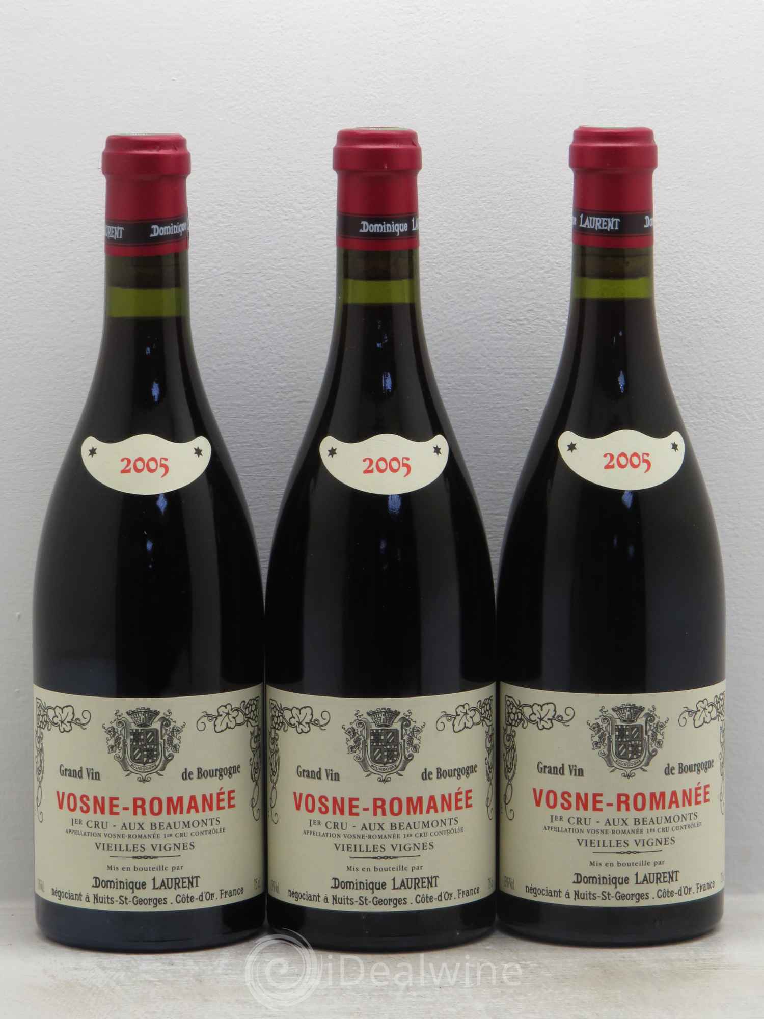 Vosne-Romanée 1er Cru Aux Beaumonts Vieilles Vignes Dominique Laurent 2005 - Lot de 3 bouteilles - 0