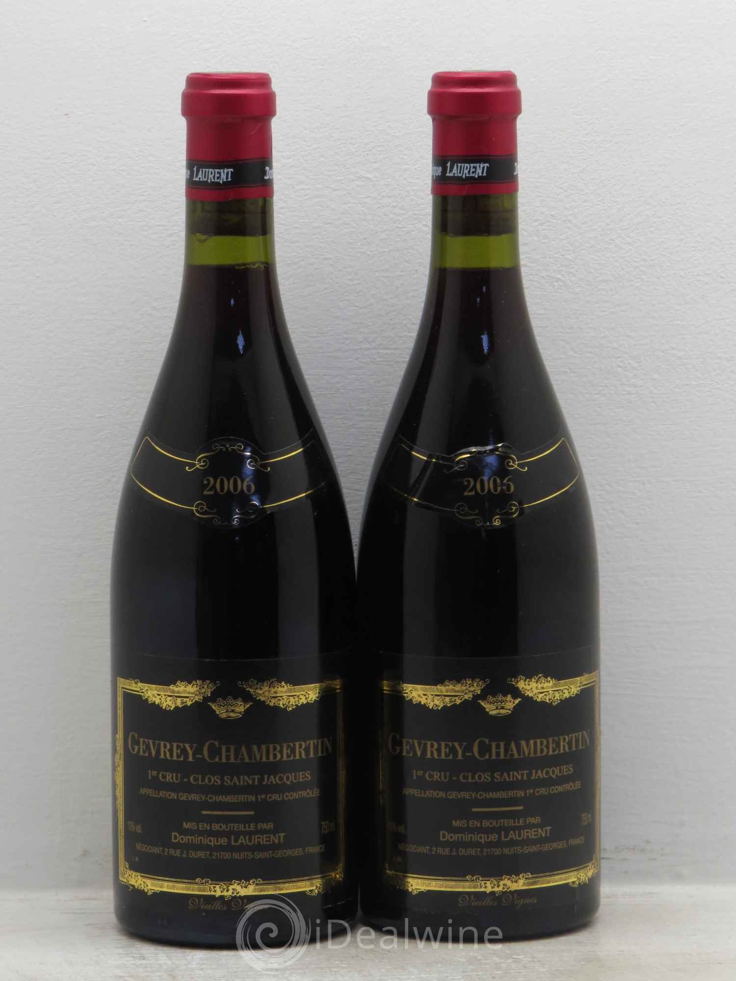 Gevrey-Chambertin 1er Cru Clos Saint Jacques Vieilles Vignes Dominique Laurent 2006 - Lot de 2 bouteilles - 0