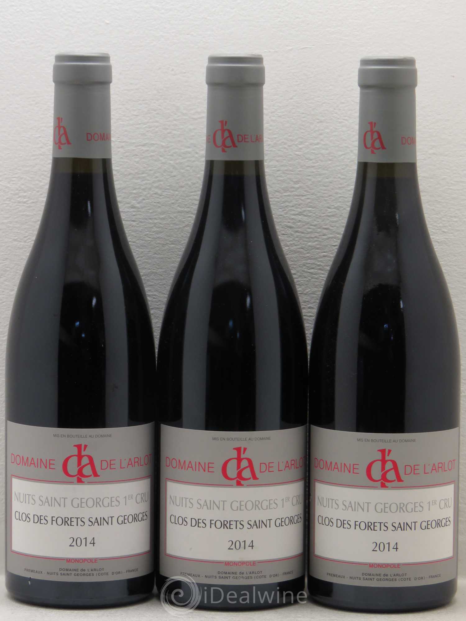 Nuits-Saint-Georges 1er Cru Clos des Forêts Saint-Georges Domaine de l'Arlot 2014 - Lot de 3 bouteilles - 0