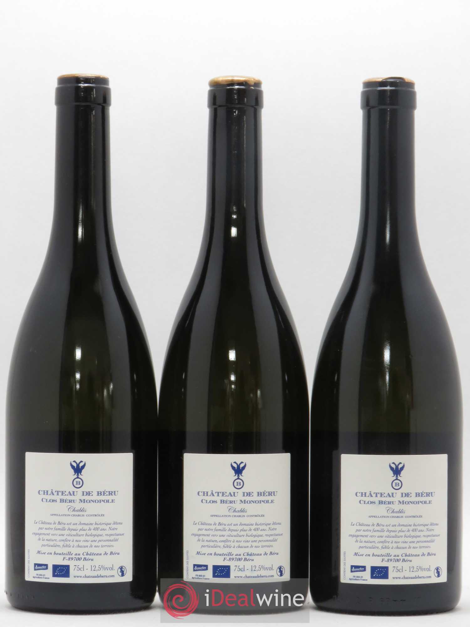 Chablis Clos Béru Monopole Château de Béru 2015 - Lot de 3 bouteilles - 1