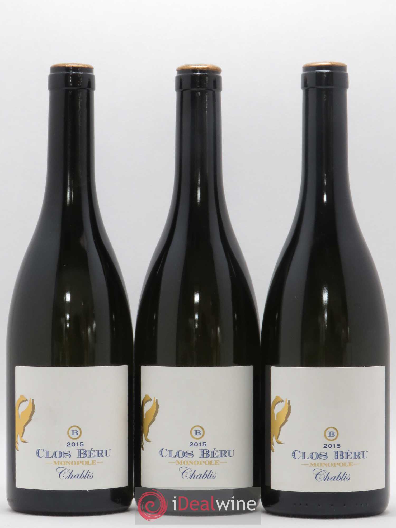 Chablis Clos Béru Monopole Château de Béru 2015 - Lot de 3 bouteilles - 0