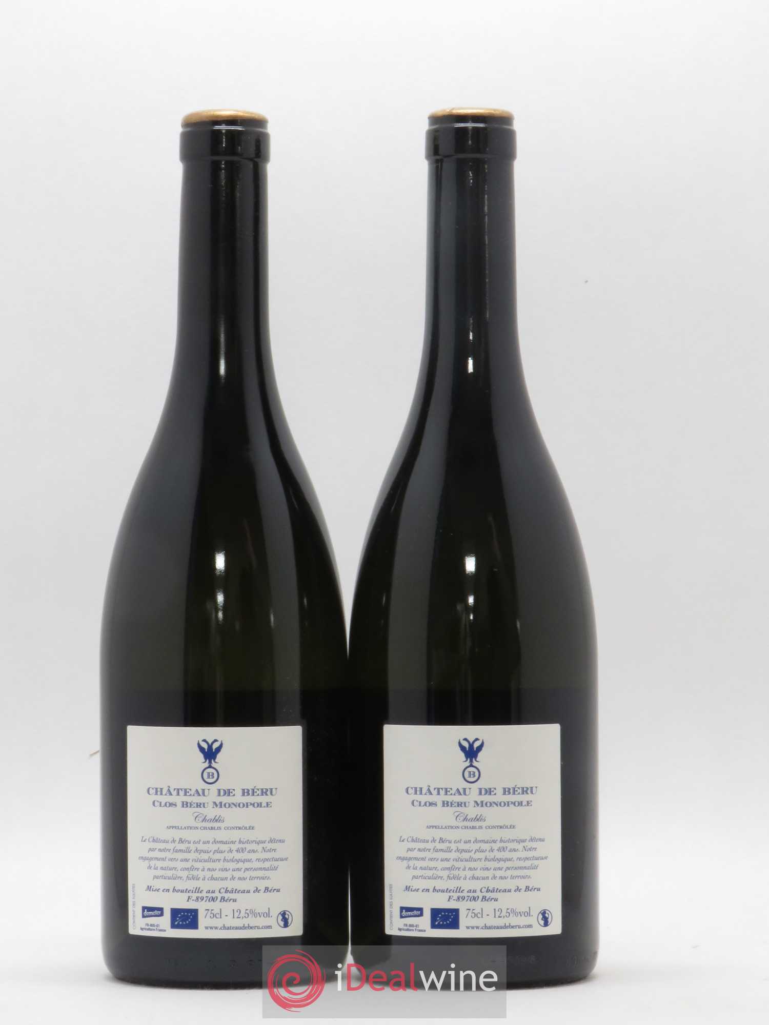Chablis Clos Béru Monopole Château de Béru 2015 - Lot de 2 bouteilles - 1