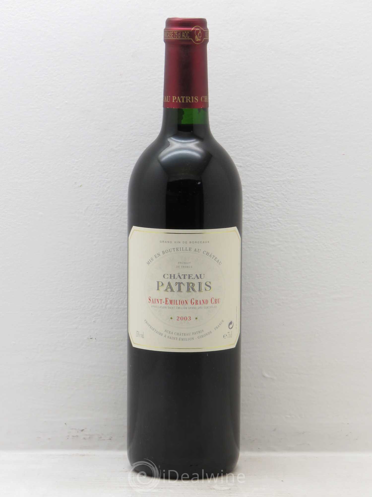 Saint-Émilion Château Patris 2003 - Posten von 1 Flasche - 0