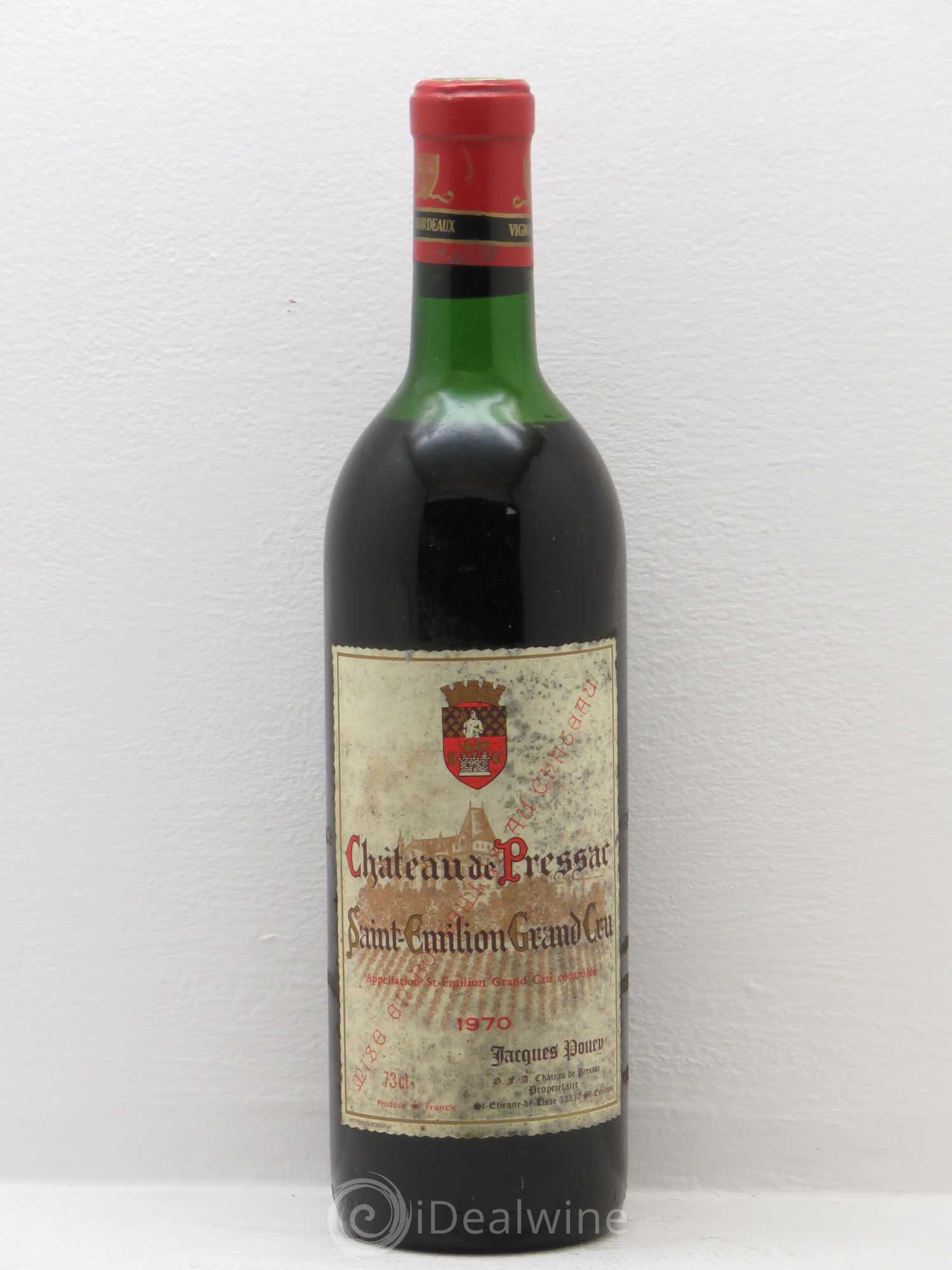 Château de Pressac Grand Cru Classé 1970 - Lot de 1 bouteille - 0