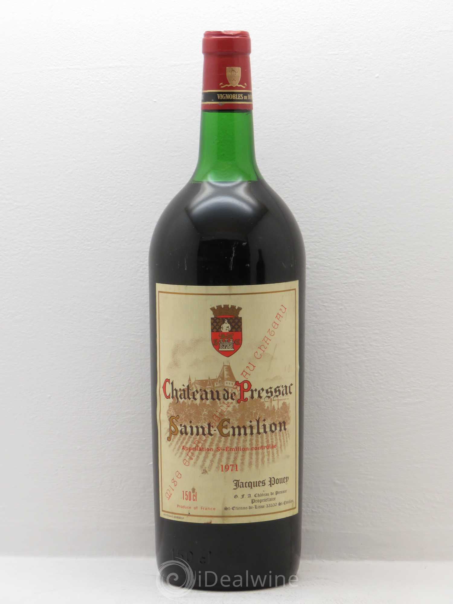 Château de Pressac Grand Cru Classé 1971 - Lot de 1 magnum - 0