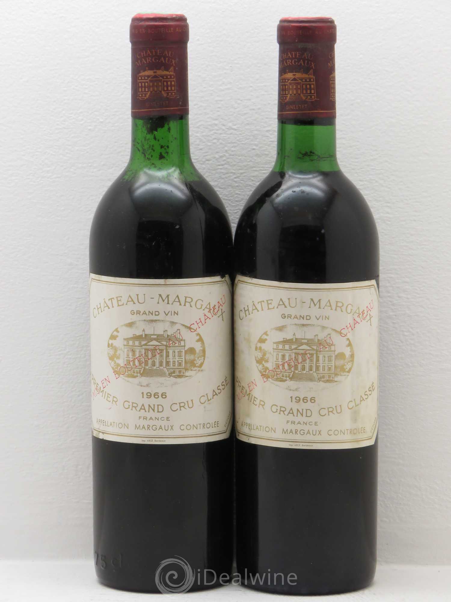 Château Margaux 1er Grand Cru Classé 1966 - Lot de 2 bouteilles - 0