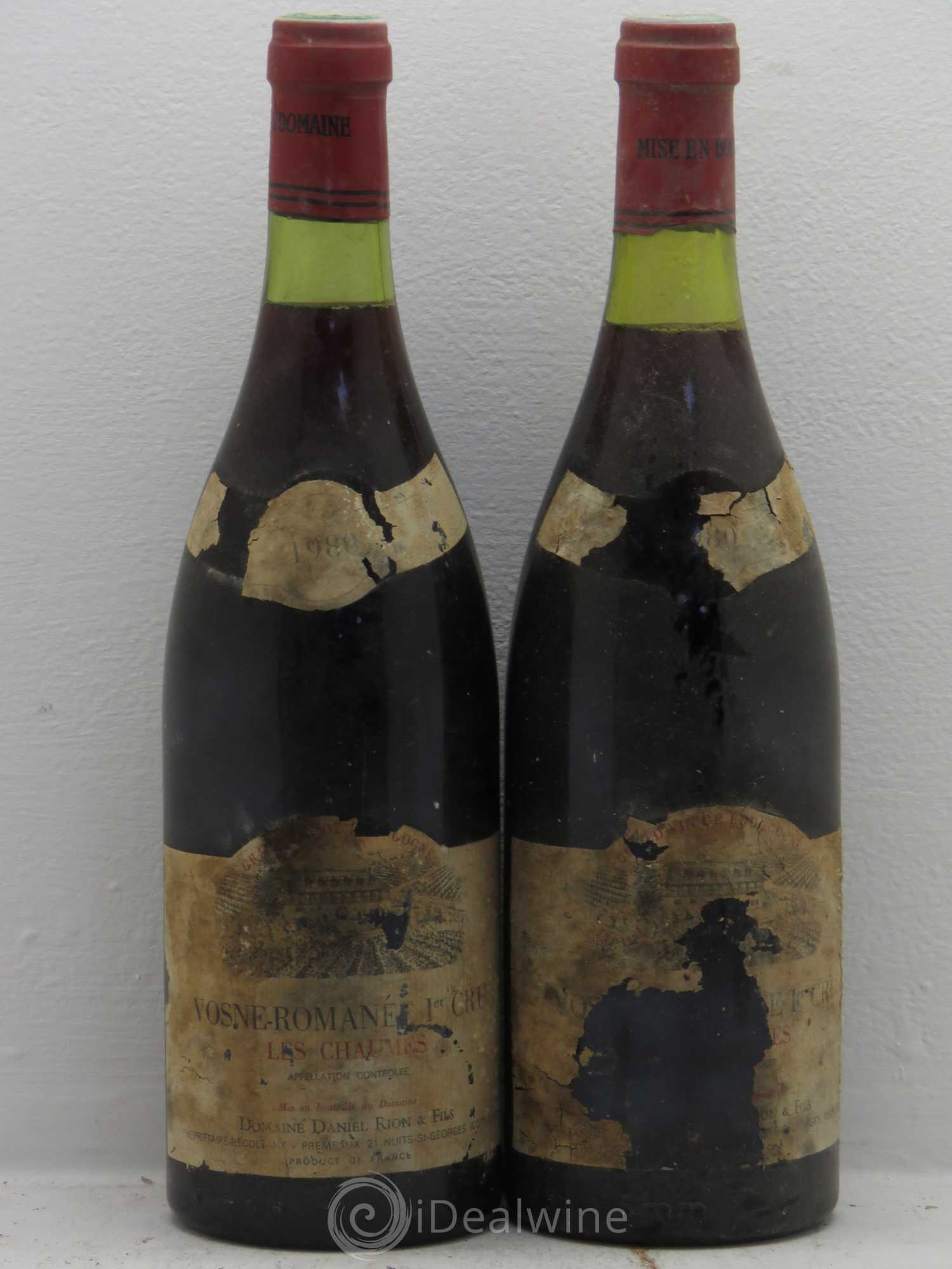Vosne-Romanée 1er Cru Les Chaumes Domaine Daniel Rion 1980 - Lot de 2 bouteilles - 0