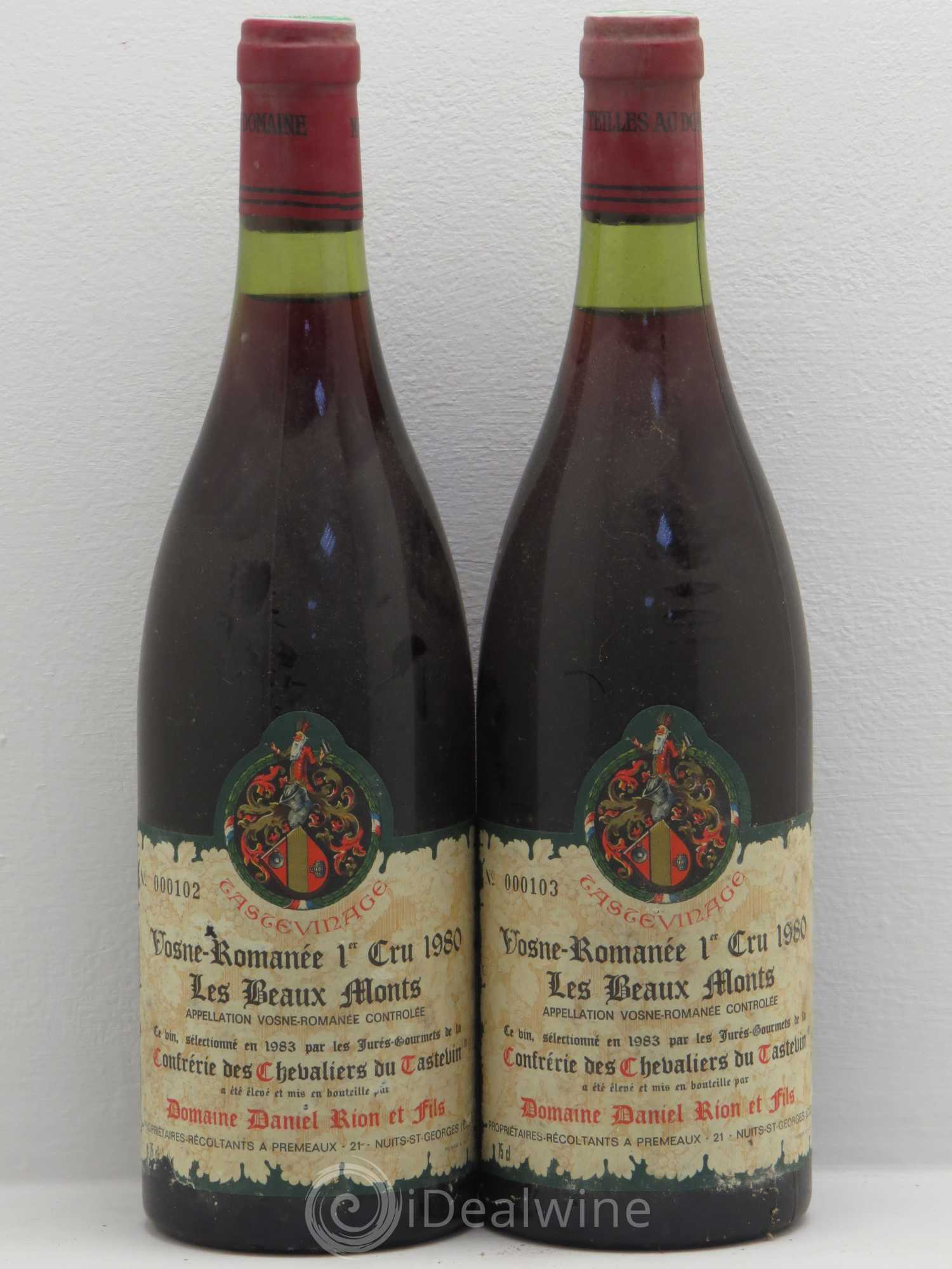 Vosne-Romanée 1er Cru Tastevinage 1980 - Lot de 2 bouteilles - 0