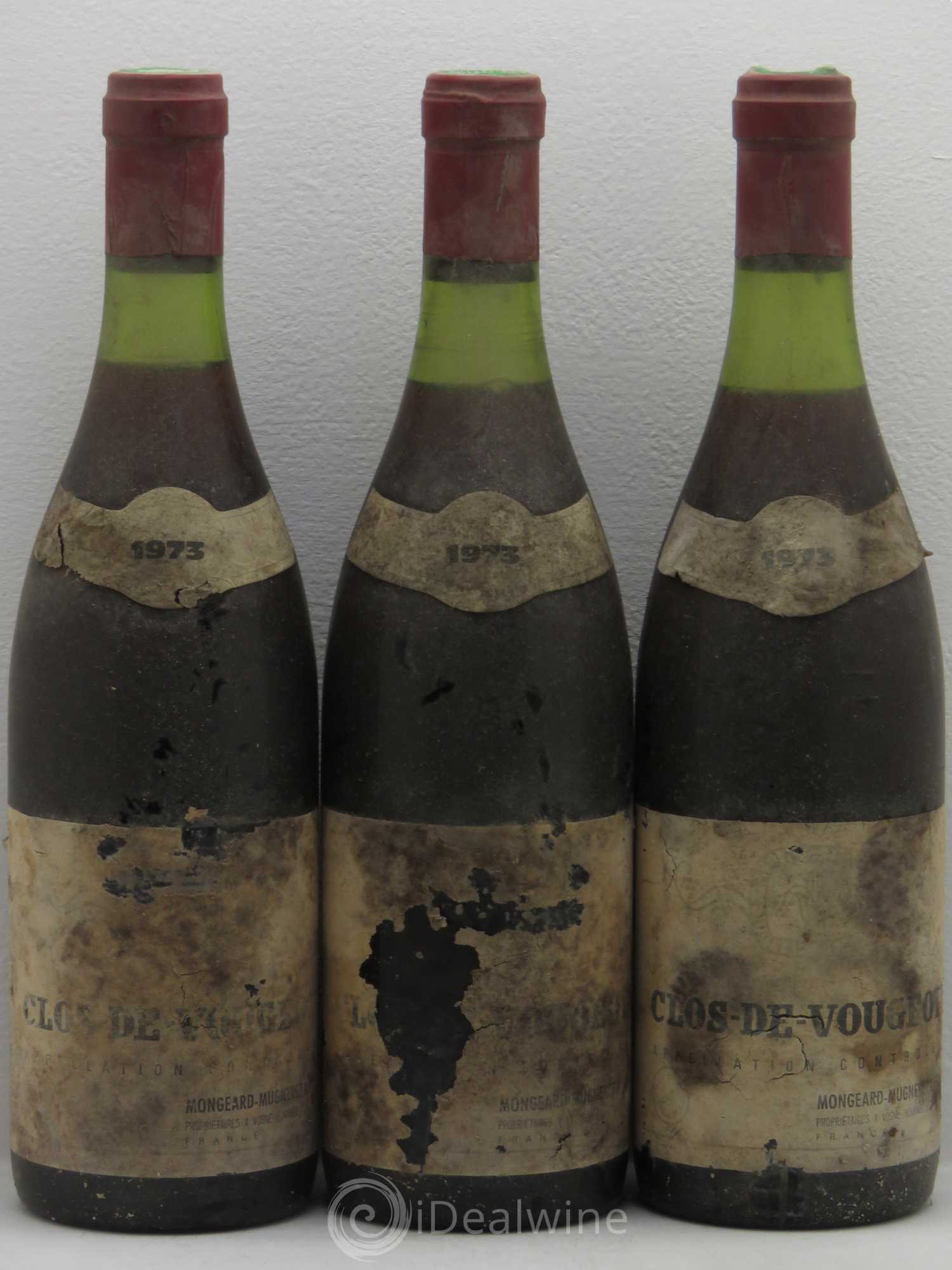 Clos de Vougeot Grand Cru Mongeard-Mugneret (Domaine) 1973 - Lot de 3 bouteilles - 0
