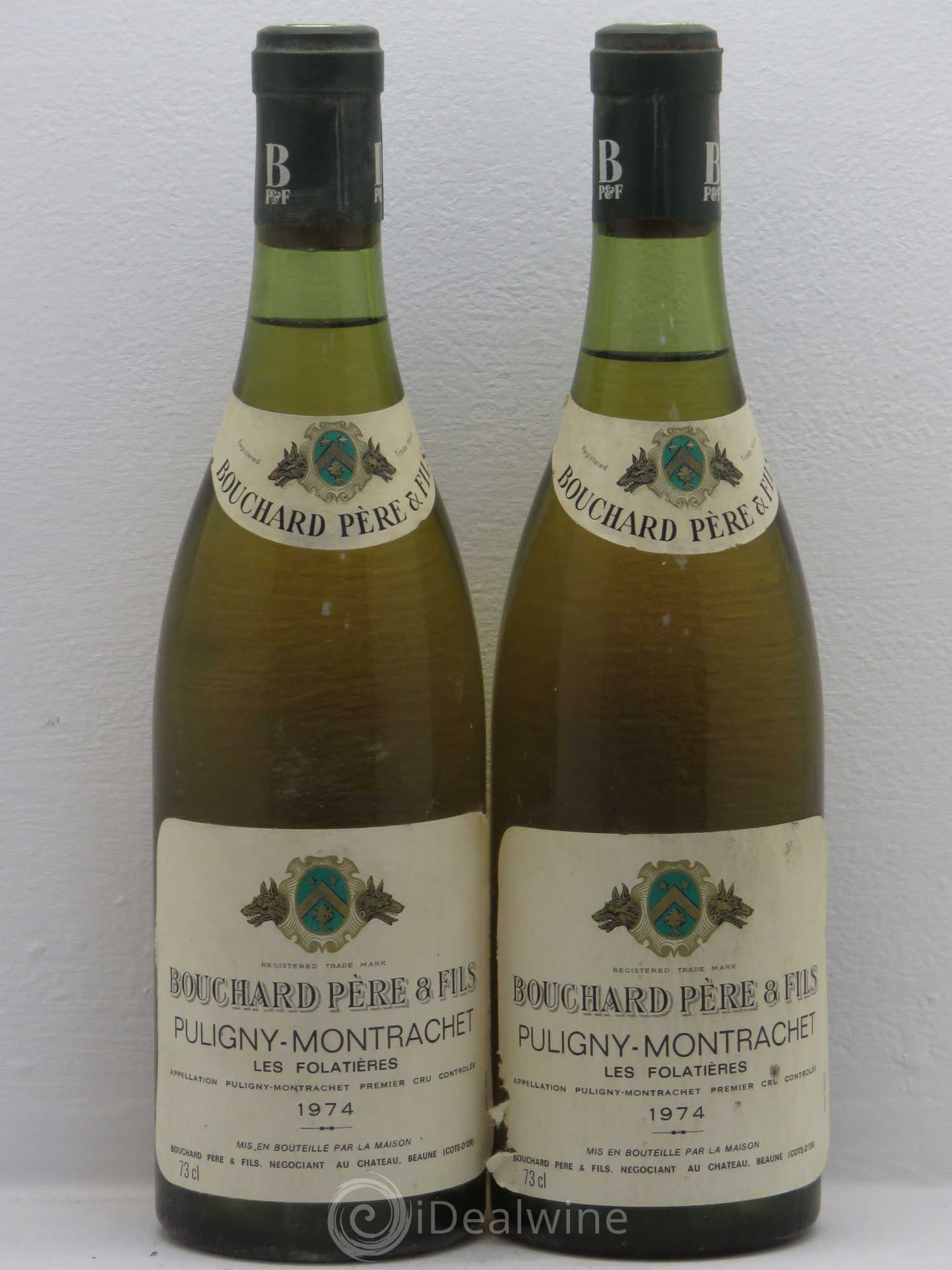 Puligny-Montrachet 1er Cru Les Folatières Bouchard P&F 1974 - Posten von 2 Flaschen - 0