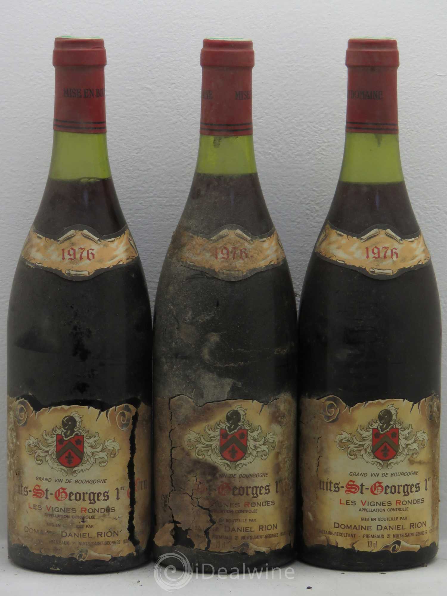 Nuits-Saint-Georges 1er Cru Les Vignes Rondes Domaine Daniel Rion 1976 - Lot de 3 bouteilles - 0