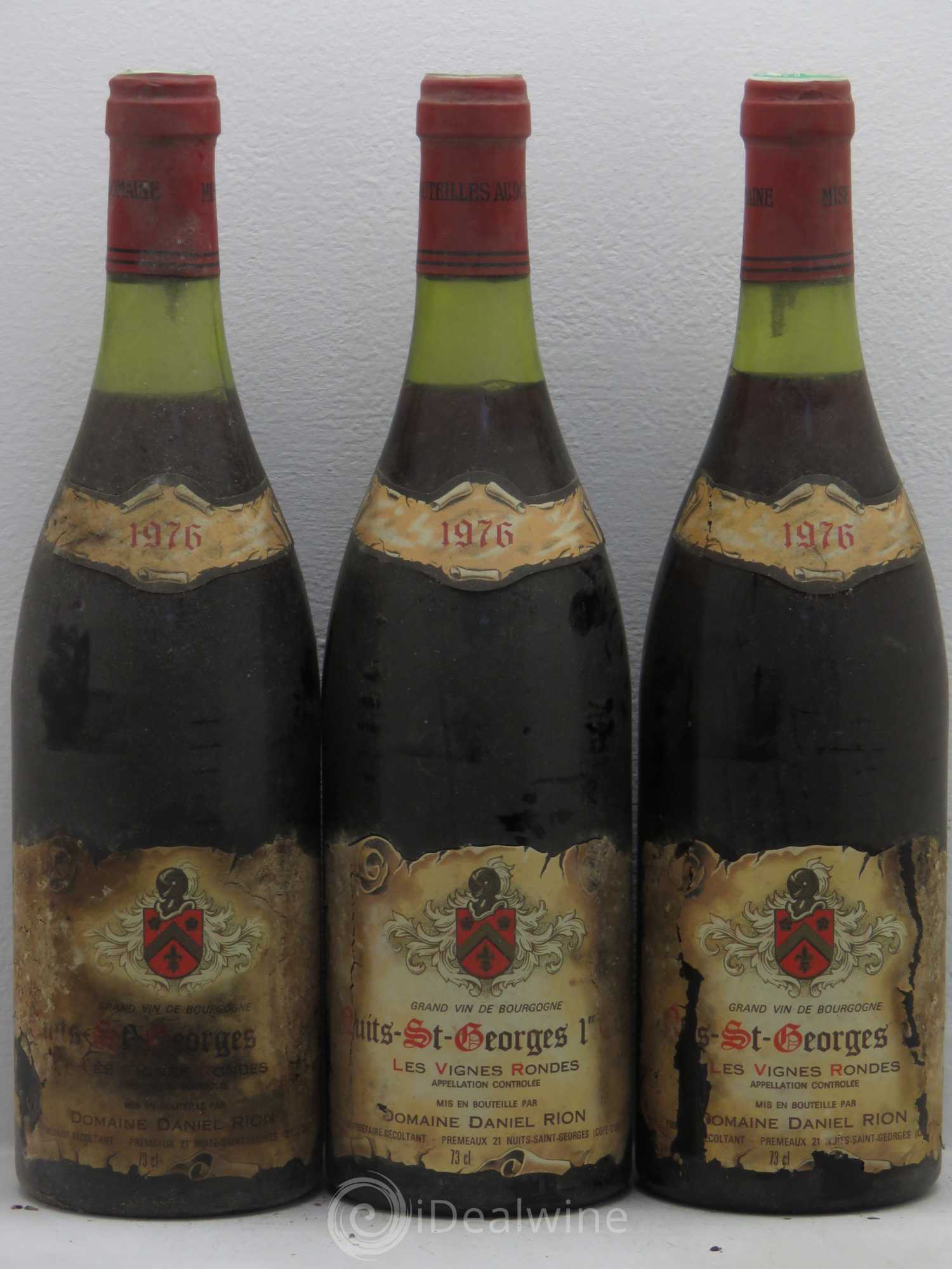 Nuits-Saint-Georges 1er Cru Les Vignes Rondes Domaine Daniel Rion 1976 - Lot de 3 bouteilles - 0