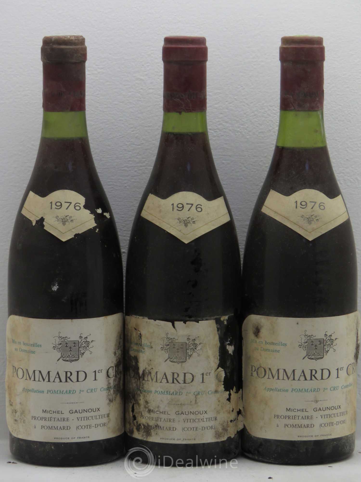 Pommard 1er Cru Domaine Michel Gaunoux 1976 - Lot de 3 bouteilles - 0