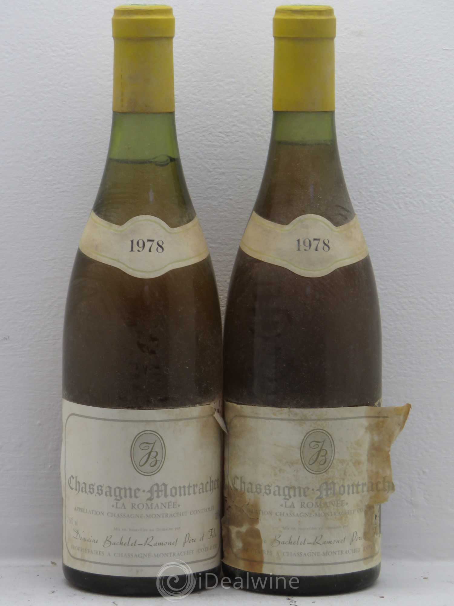 Chassagne-Montrachet 1er Cru La Romanée Domaine Bachelet-Ramonet 1978 - Lot de 2 bouteilles - 0
