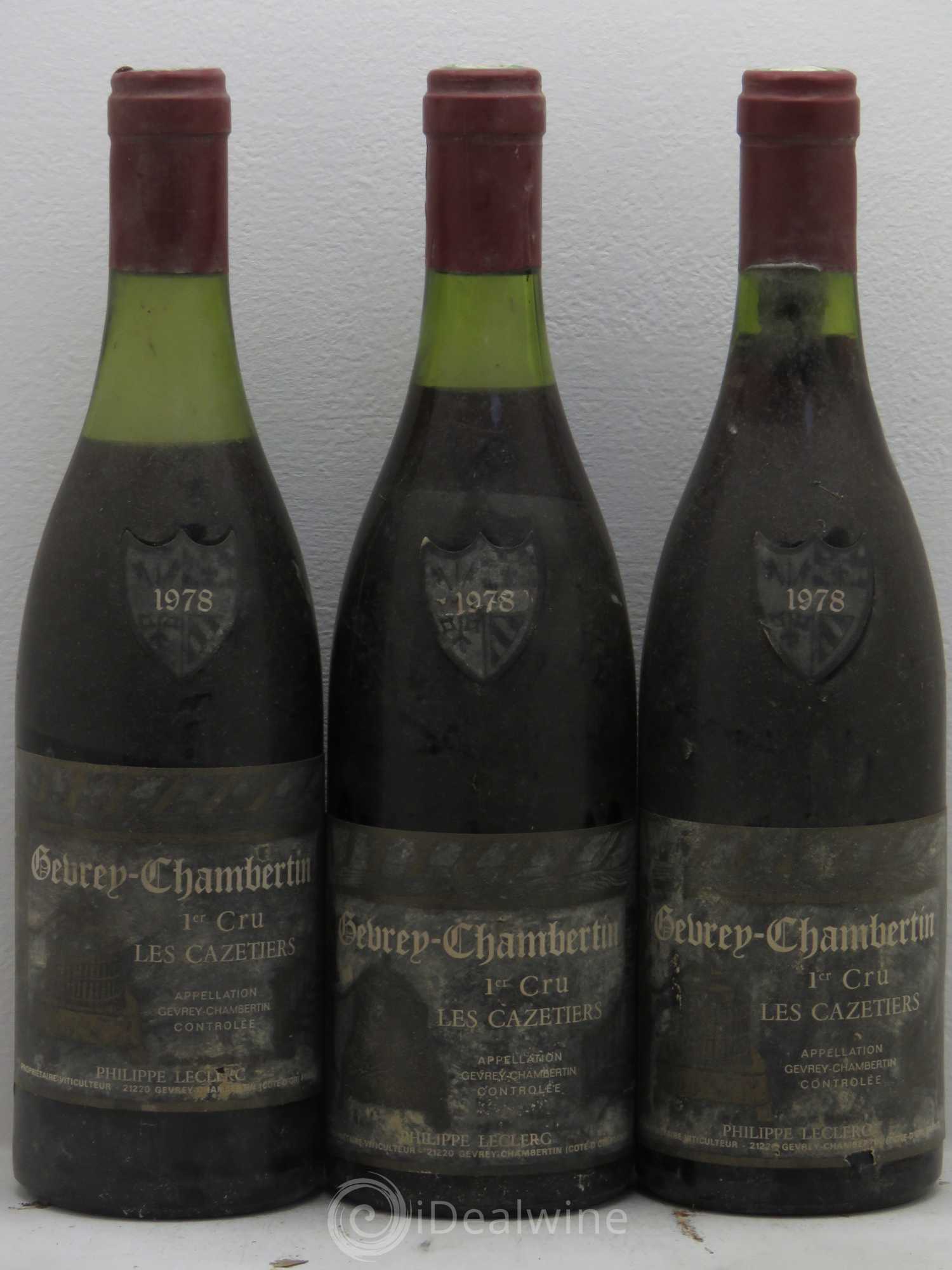 Gevrey-Chambertin 1er Cru 1978 - Lot de 3 bouteilles - 0