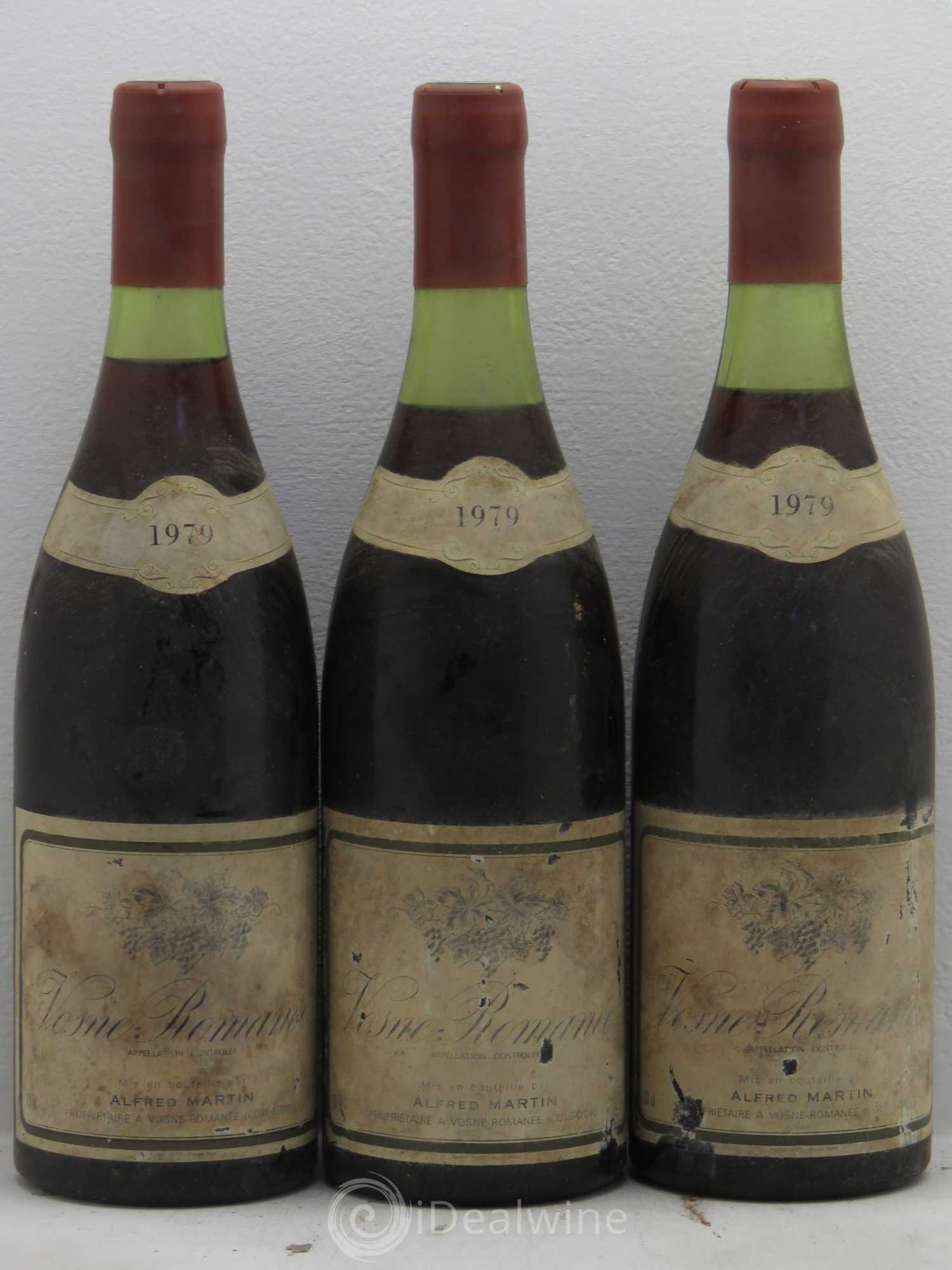 Vosne-Romanée Domaine Alfred Martin 1979 - Lot de 3 bouteilles - 0