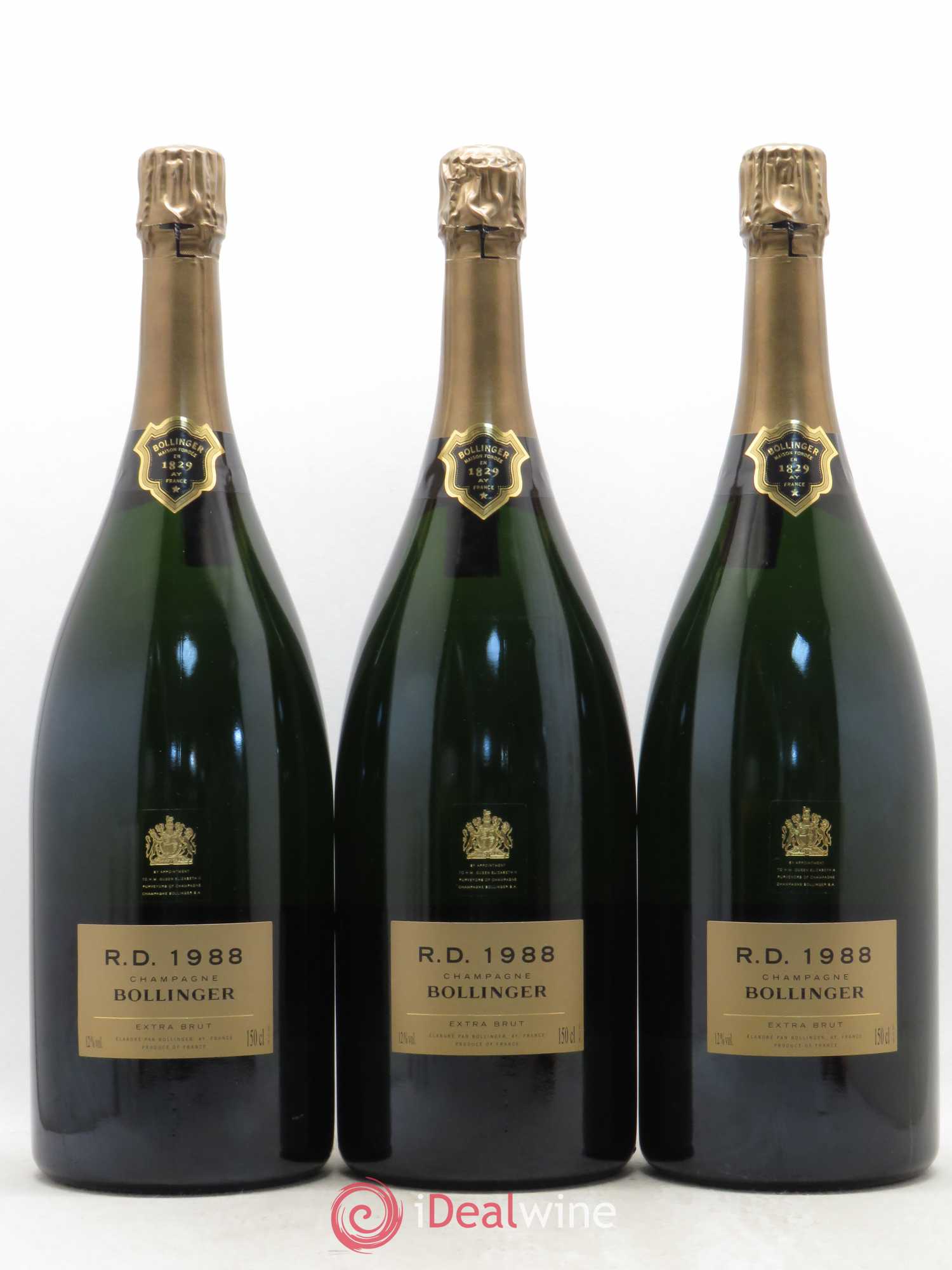 R.D. Extra-Brut Bollinger 1988 - Lot de 3 magnums - 0