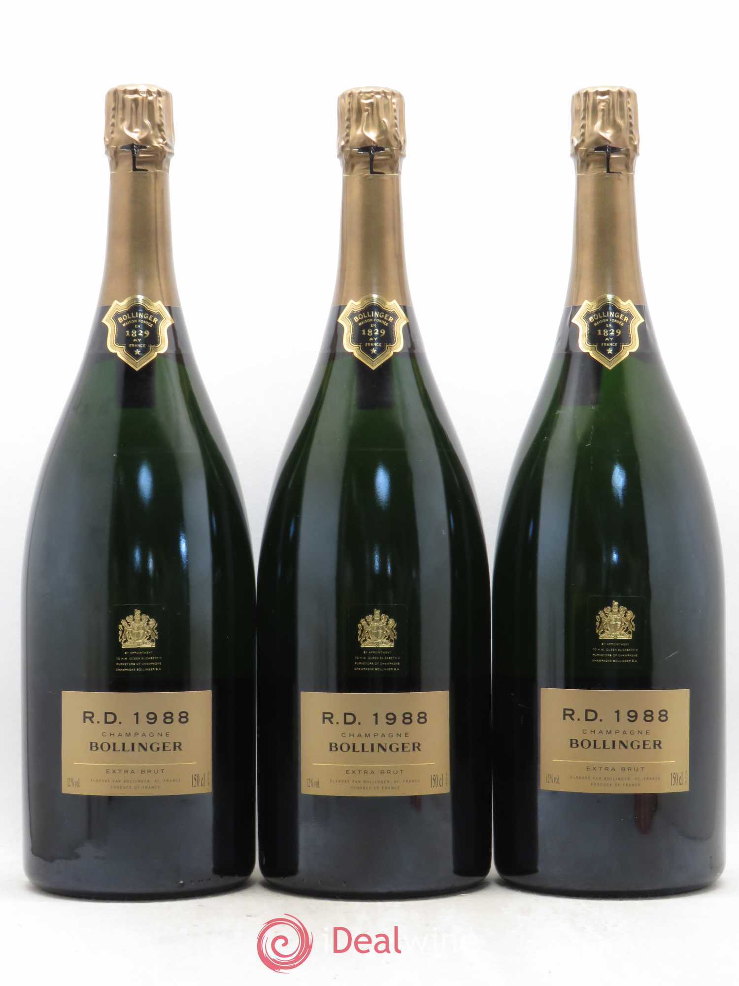 R.D. Extra-Brut Bollinger 1988 - Lot de 3 magnums - 0
